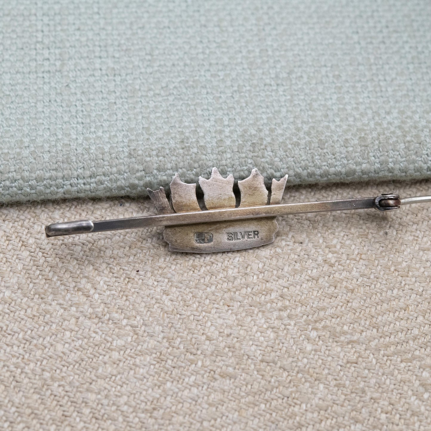 Antique Sterling Silver Enamel Royal Navy Crown Bar Brooch - Military Memorabilia | Collectable Jewellery