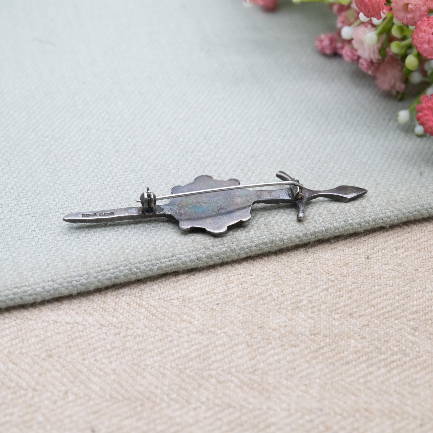 Vintage Scottish Sterling Silver Sword Brooch 1964 - Heraldic Lion Claymore | Fantasy Medieval Weaponry | Collectable Scotland Jewellery