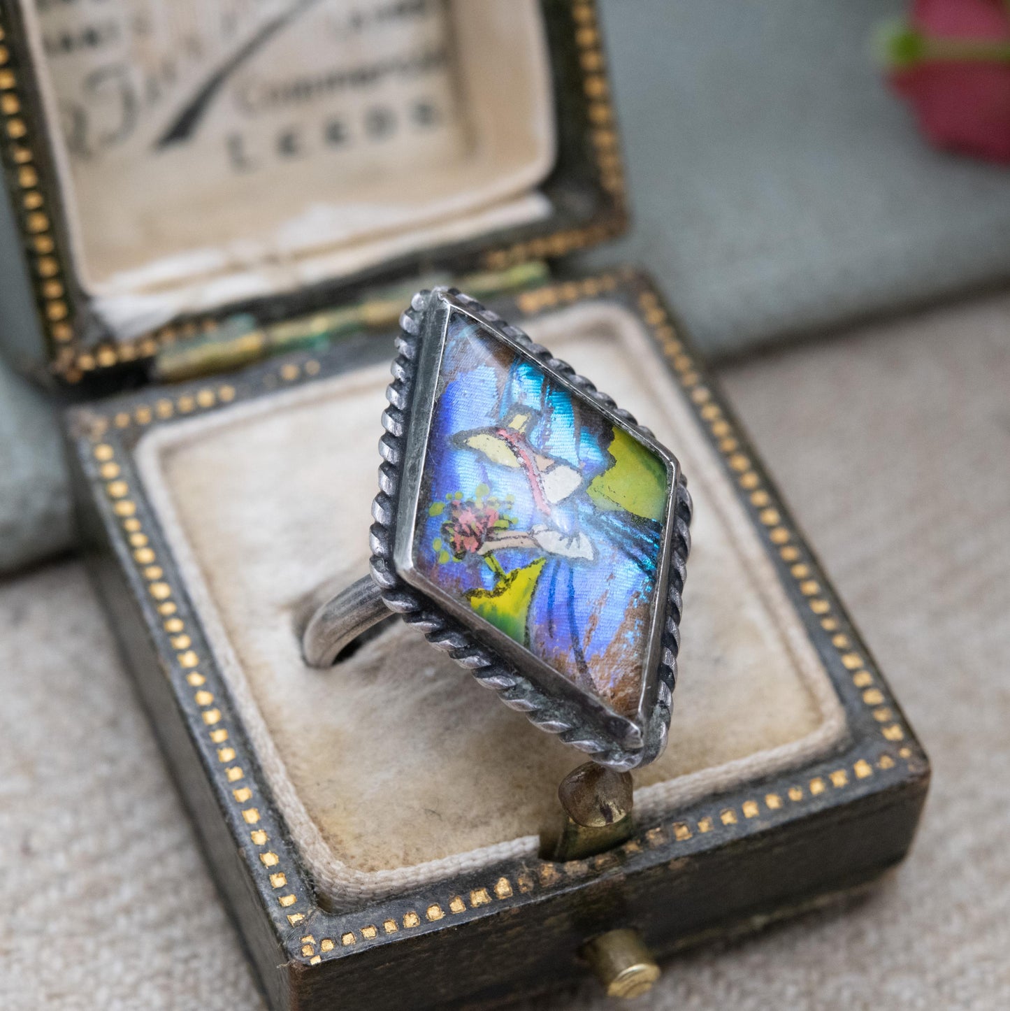 Vintage Sterling Silver Butterfly Wing Crinoline Lady Ring - Art Deco | TLM Style | UK Size - O | US Size - 7