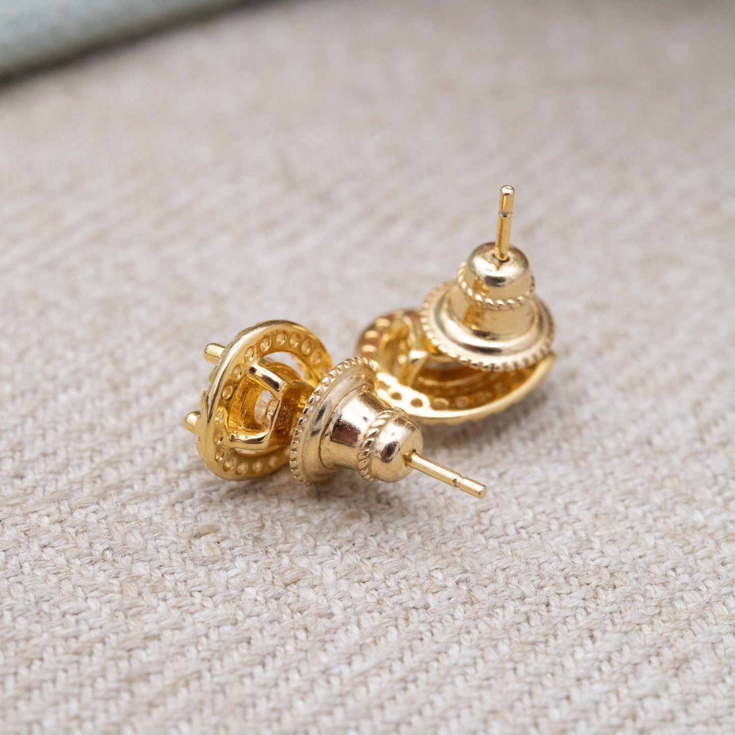 Gold Plated Sterling Silver Clear Stone Tear Drop Stud Earrings - Large Sparkly Pear Cut Solitaire Stone Studs | Gift for Her