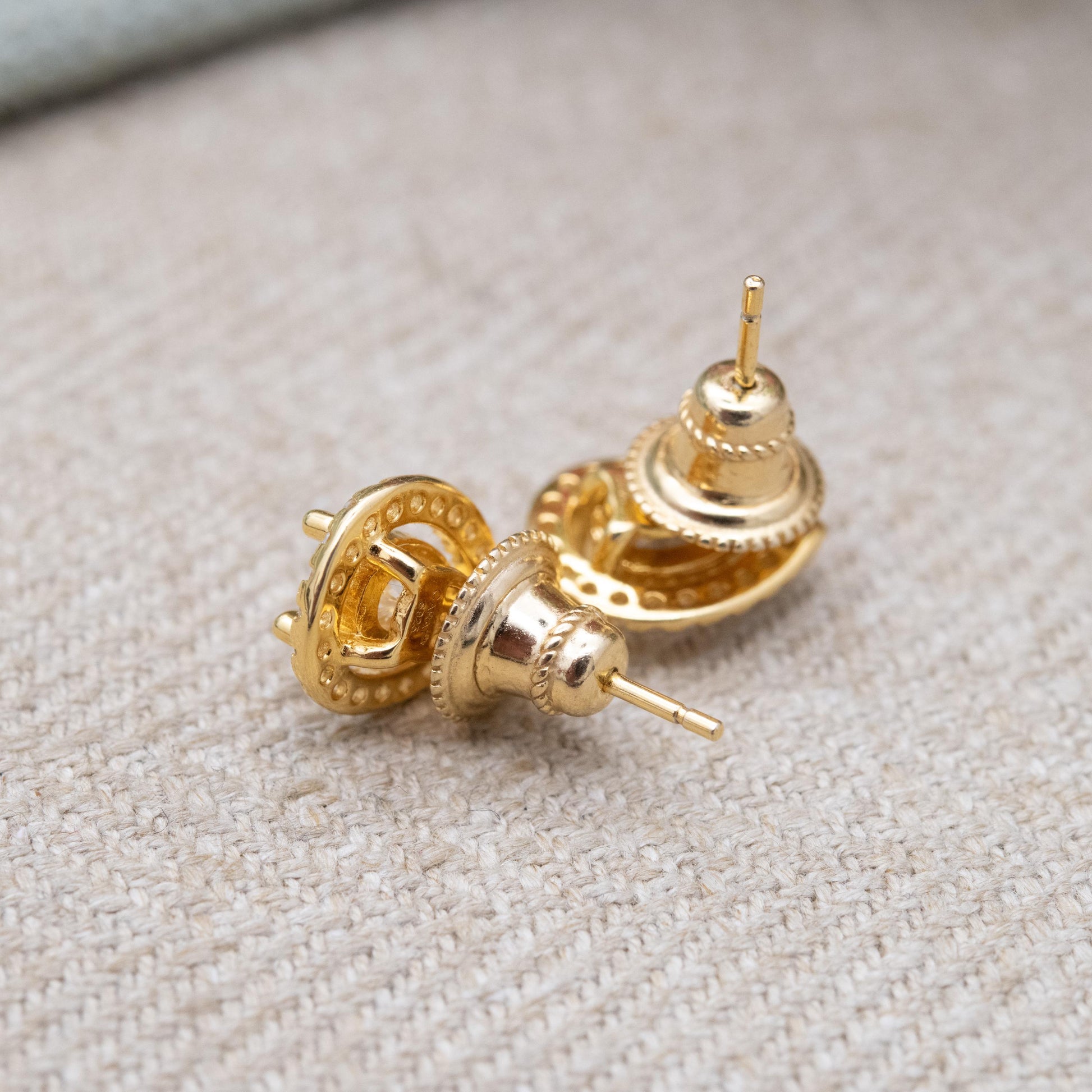 Gold Plated Sterling Silver Clear Stone Tear Drop Stud Earrings - Large Sparkly Pear Cut Solitaire Stone Studs | Gift for Her