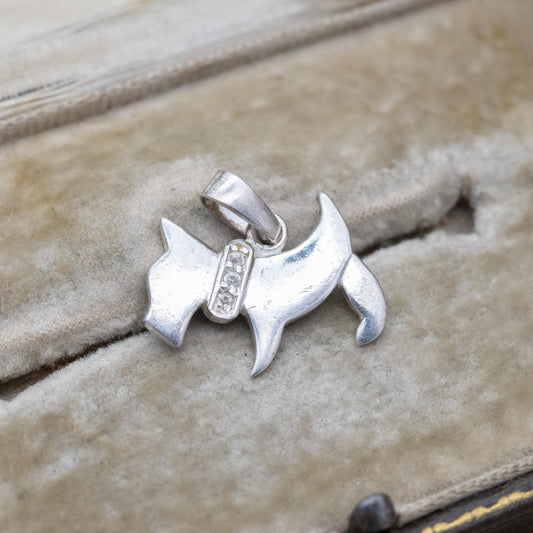 Sterling Silver Dog Charm - Scottish Terrier Scottie Dog Pendant | Gift for Animal Lover