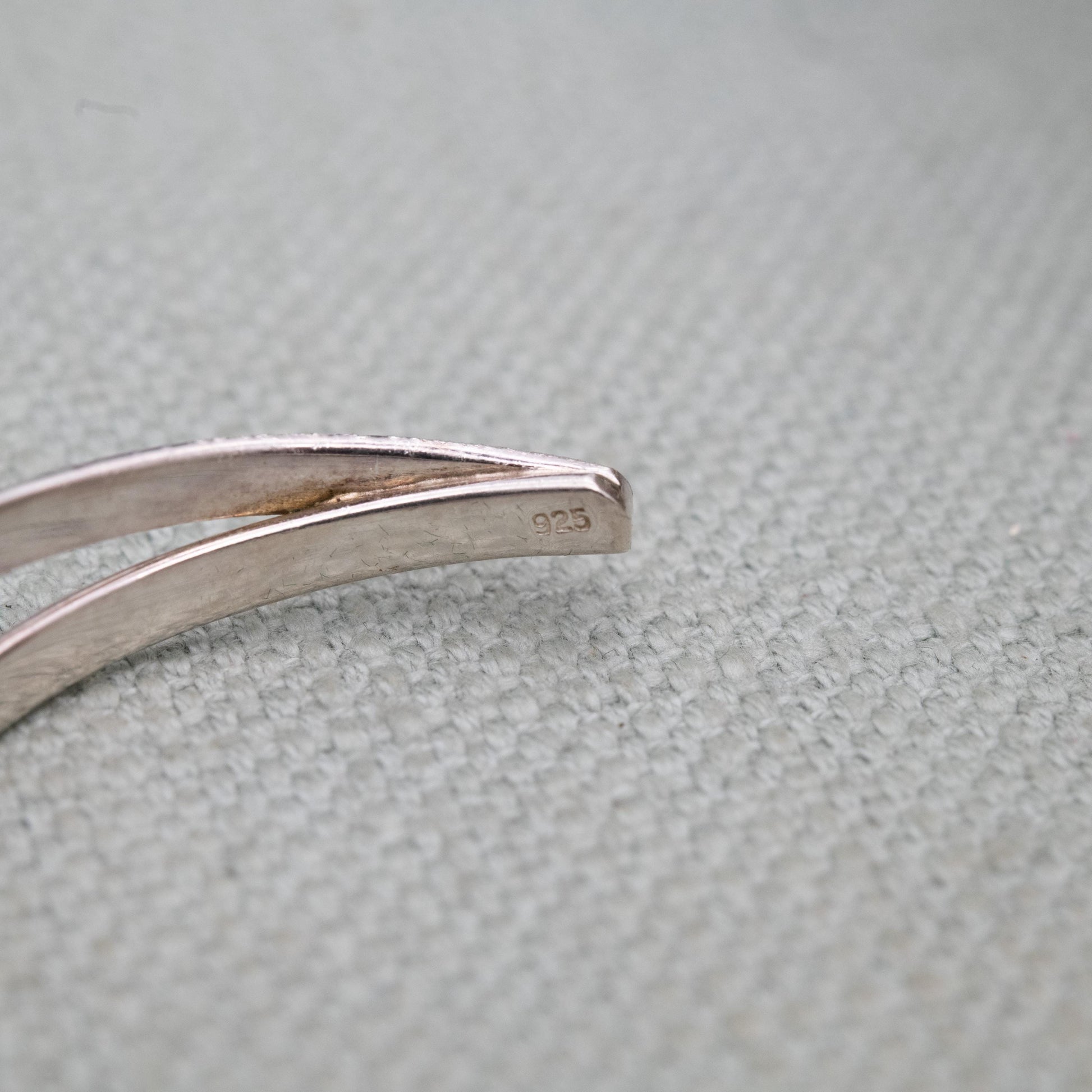 Sterling Silver Open Cuff Bangle - Textured Cross Design | Jewellery Gift for Her