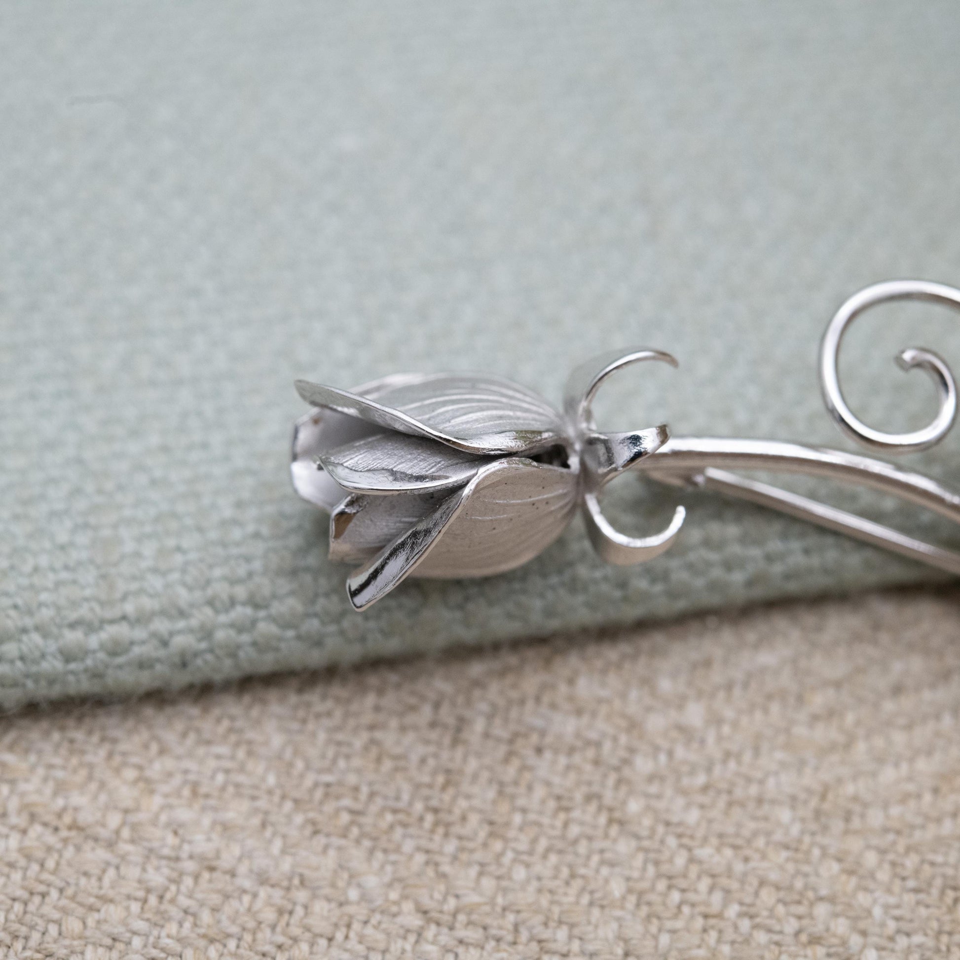 Vintage Sterling Silver Tulip Flower Brooch by Ecco - Large Floral | Romantic Gift for Her