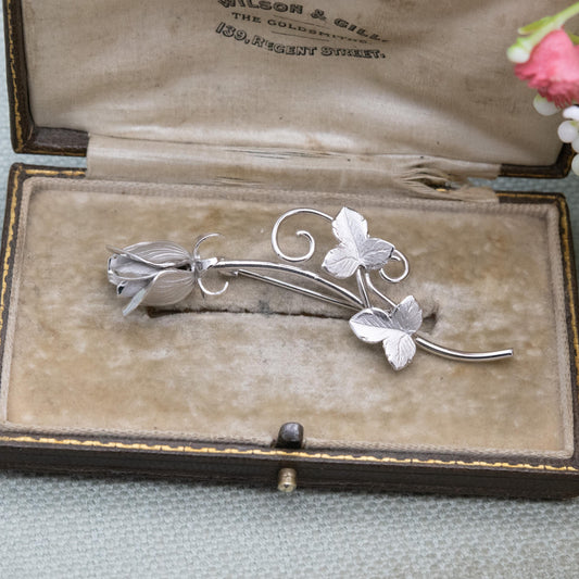 Vintage Sterling Silver Tulip Flower Brooch by Ecco - Large Floral | Romantic Gift for Her