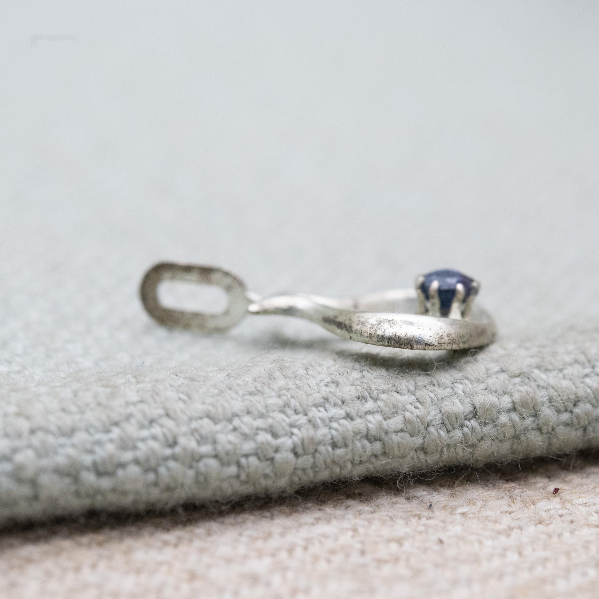 Vintage Sterling Silver Sapphire Pendant - Blue Gemstone Jewellery