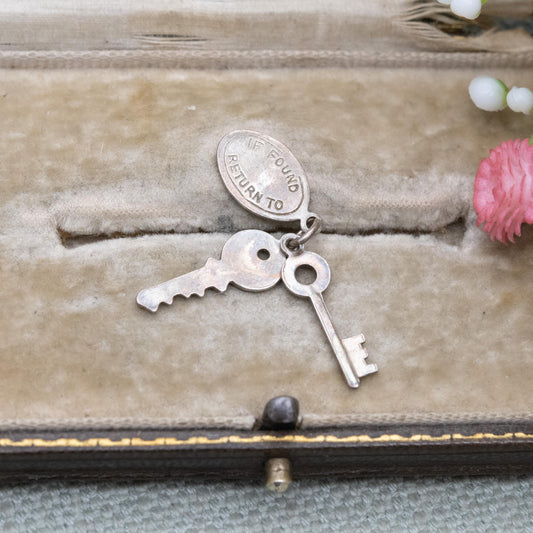 Sterling Silver House Keys Charm Pendant - Collectible | Gift for Charm Bracelet