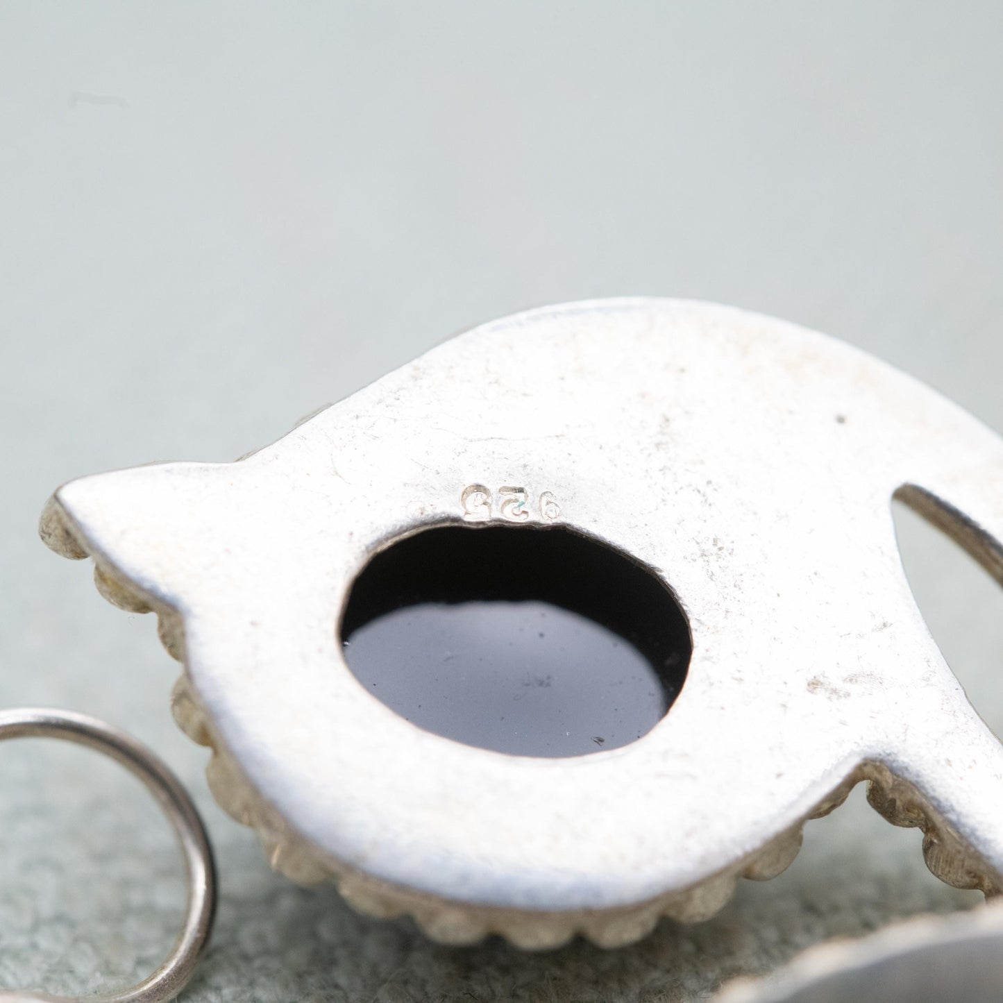 Vintage Sterling Silver Onyx Dangle Earrings - Beaded Circles Design | Black Cabochon Gemstones | Gift for Her