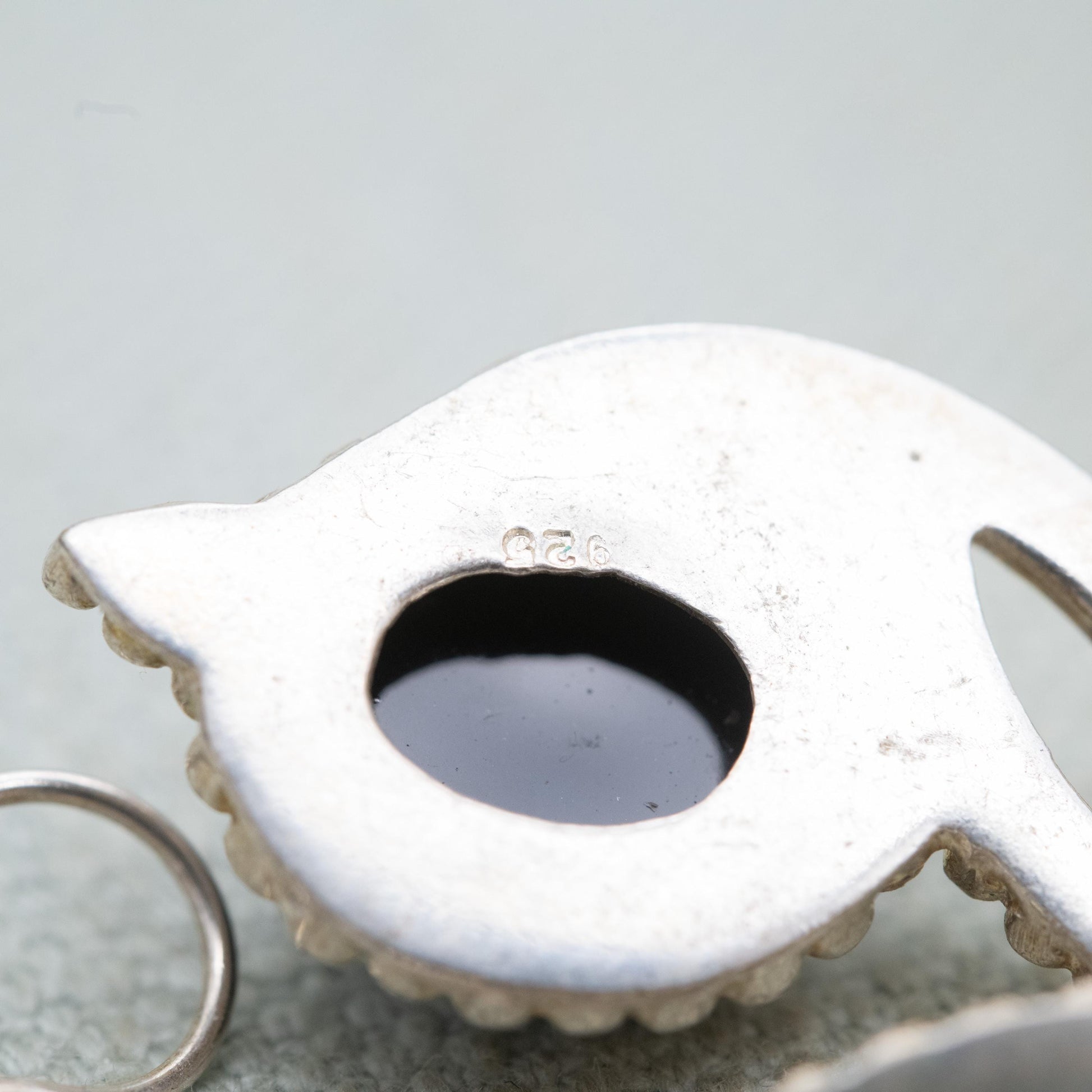 Vintage Sterling Silver Onyx Dangle Earrings - Beaded Circles Design | Black Cabochon Gemstones | Gift for Her