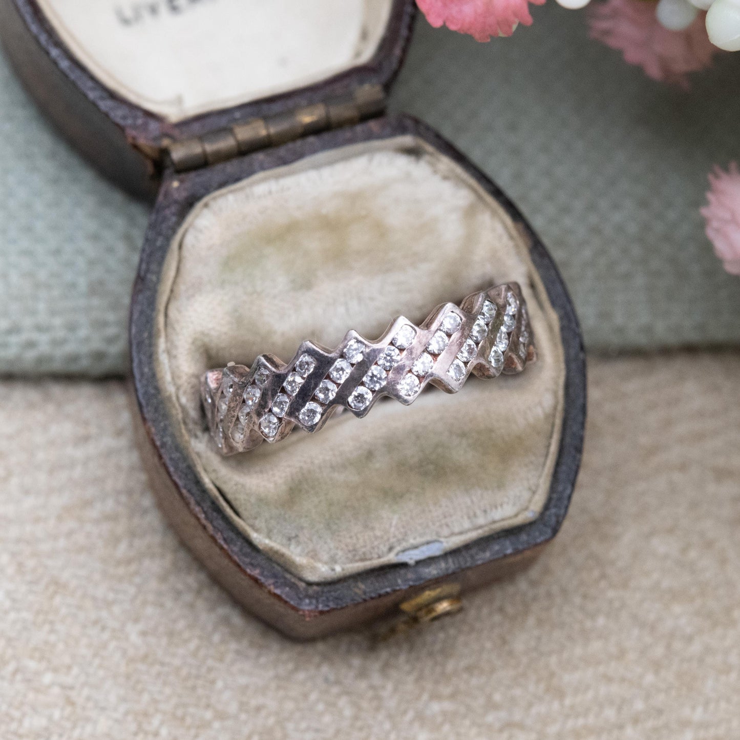 Sterling Silver Eternity Ring with CZ Stones - Sparkly Jewellery Gift for Her | UK Size - R | US Size - 8 1/2