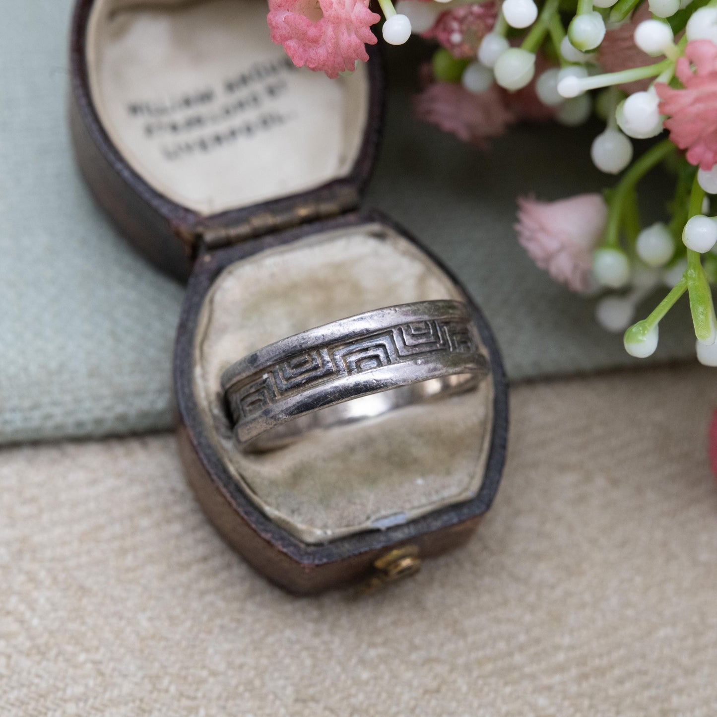 Vintage Sterling Silver Maze Band Ring - Mens Gift | UK Size - U | US Size - 10