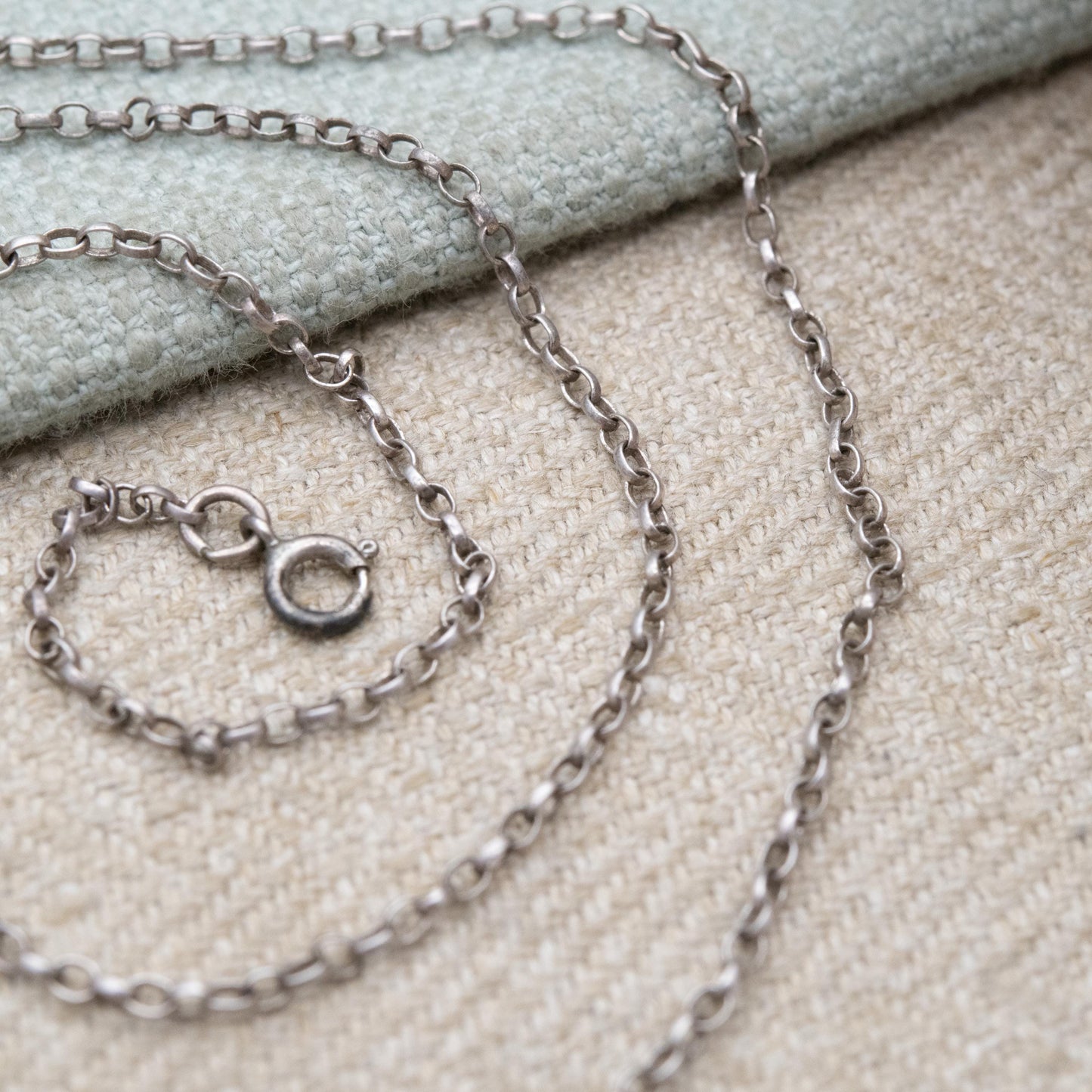 Vintage Sterling Silver Trace Chain Necklace 17.5" - Thin Belcher Everyday Silver Jewellery