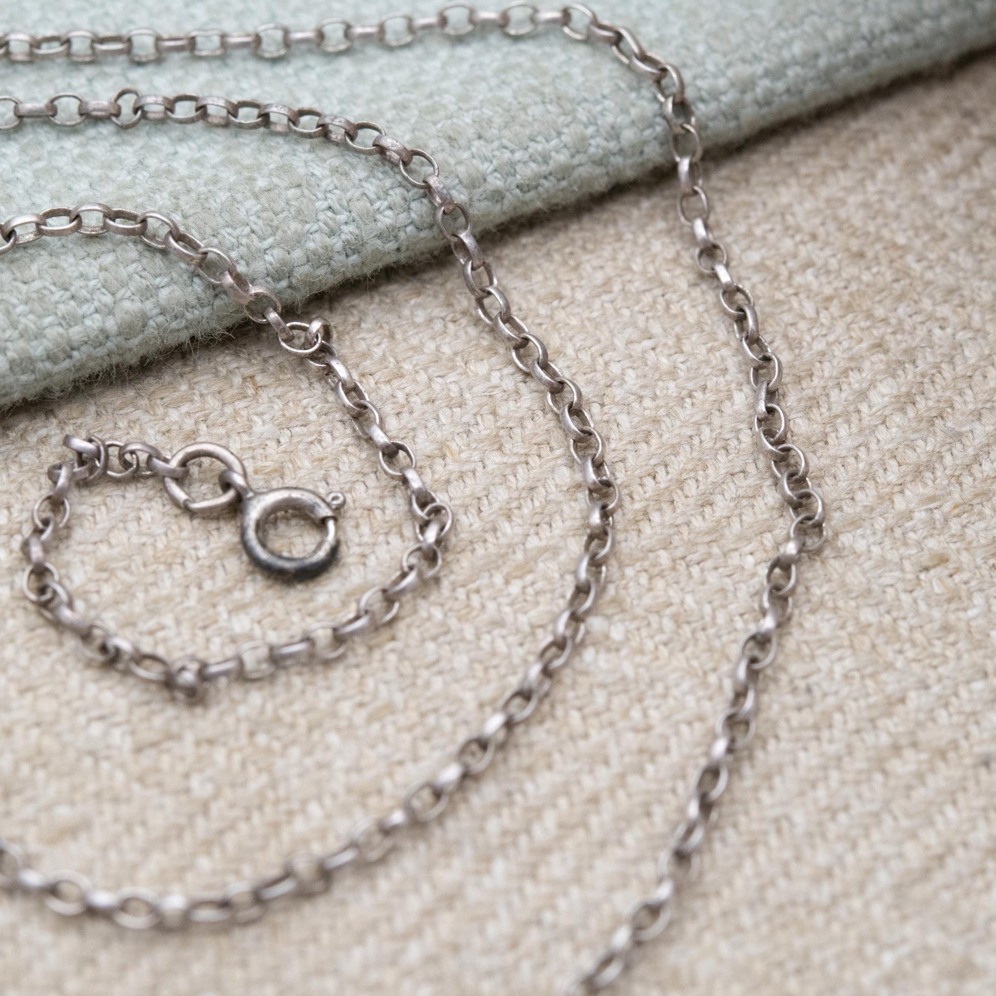Vintage Sterling Silver Trace Chain Necklace 17.5" - Thin Belcher Everyday Silver Jewellery