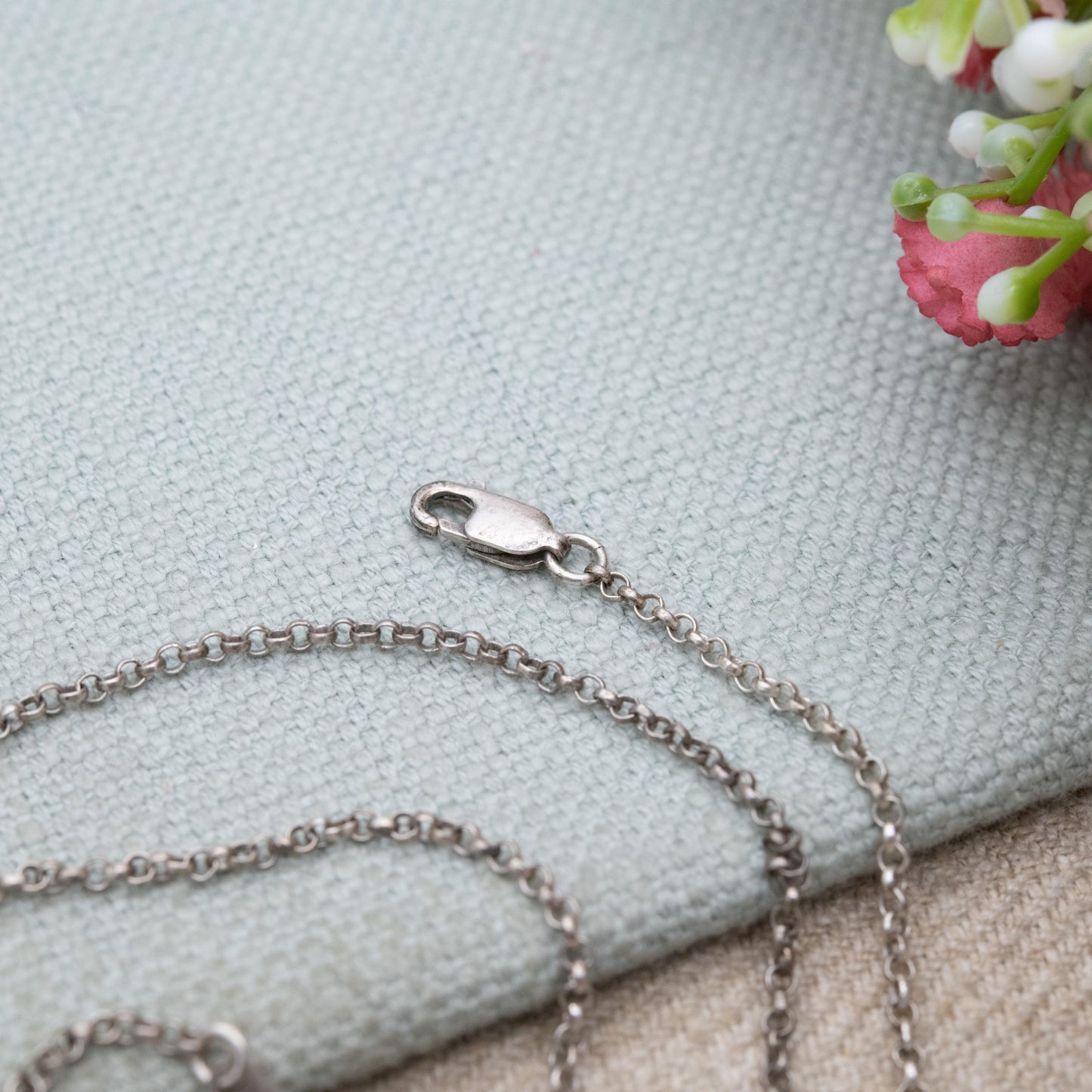Vintage Sterling Silver Trace Chain Necklace 20" - Thin Belcher Everyday Silver Jewellery