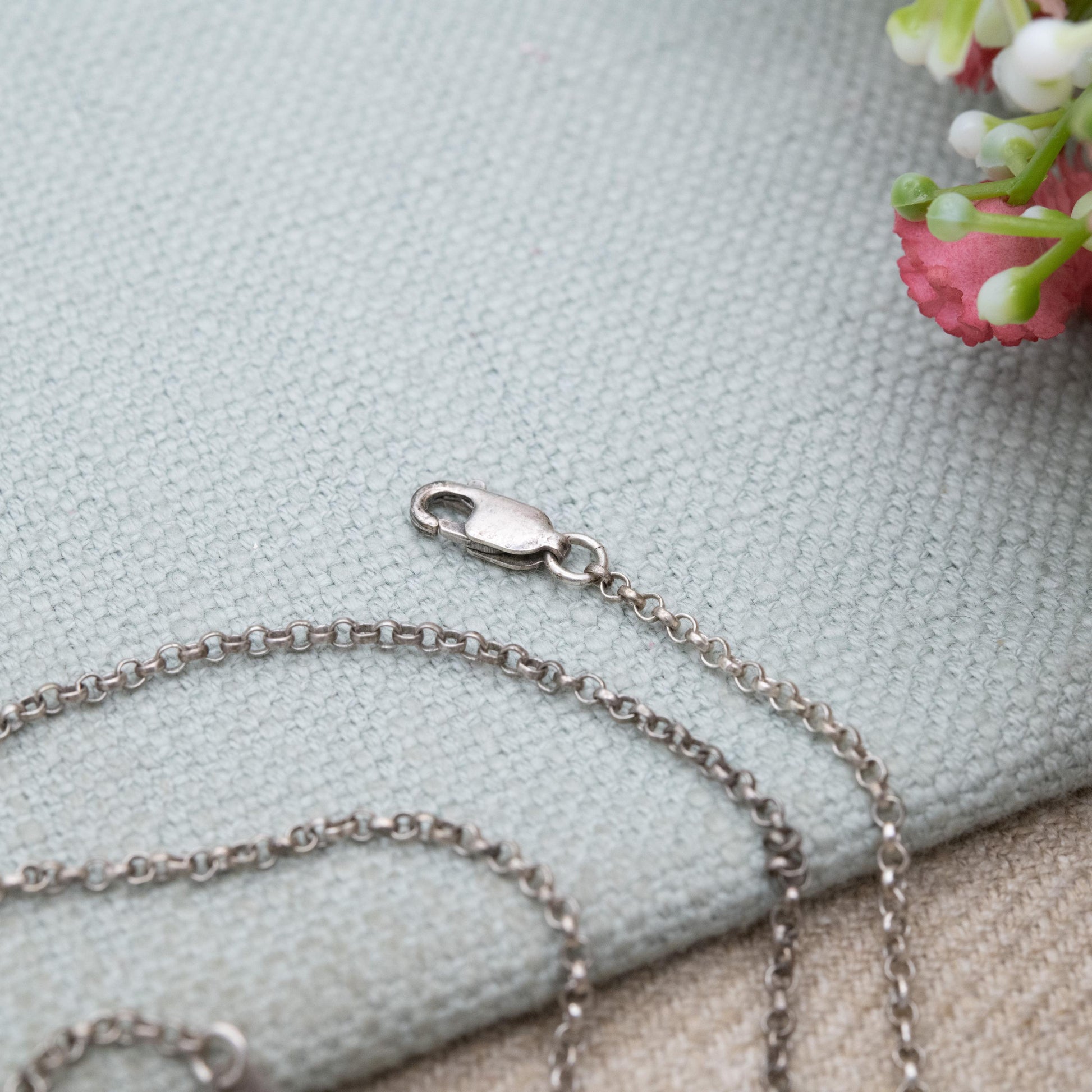 Vintage Sterling Silver Trace Chain Necklace 20" - Thin Belcher Everyday Silver Jewellery
