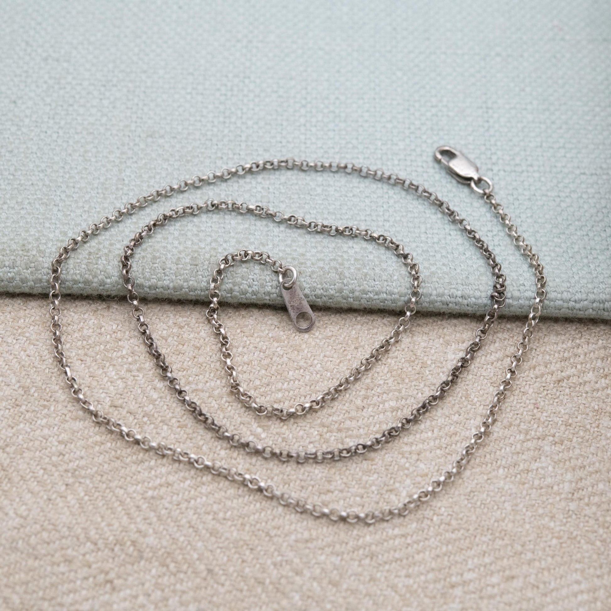 Vintage Sterling Silver Trace Chain Necklace 20" - Thin Belcher Everyday Silver Jewellery