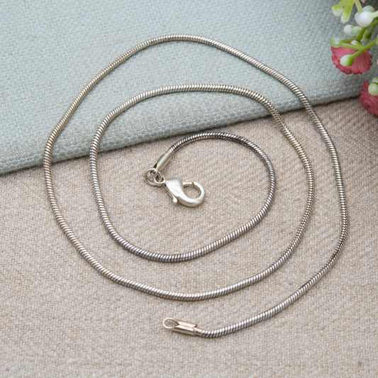 Sterling Silver Snake Link Necklace - Long Quality Necklace | Unisex Gift | 22"