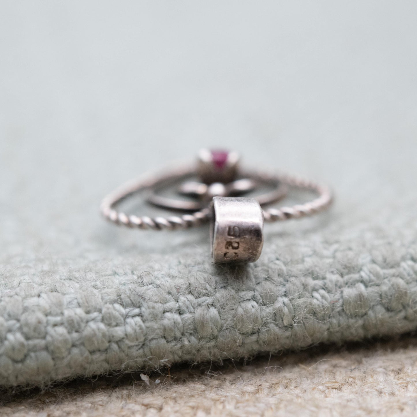 Sterling Silver Ruby Loveheart Pendant - Romantic Charm for Necklace Stack | Heart Jewellery Gift for Her