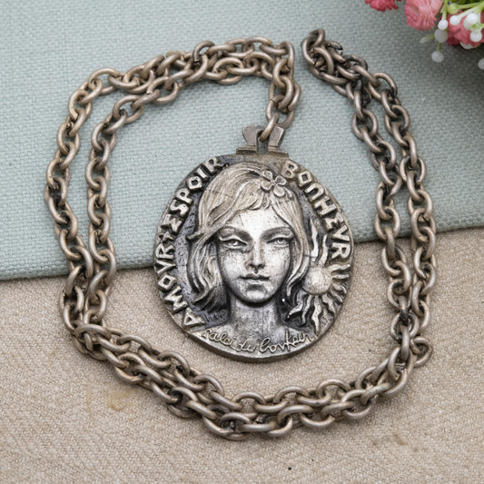 Vintage Grand Prix de Rome Medal by R Tschudin c. 1960s French - Amour Espoir Bonheur Love Hope Happiness | Symbol of the Law of Happiness