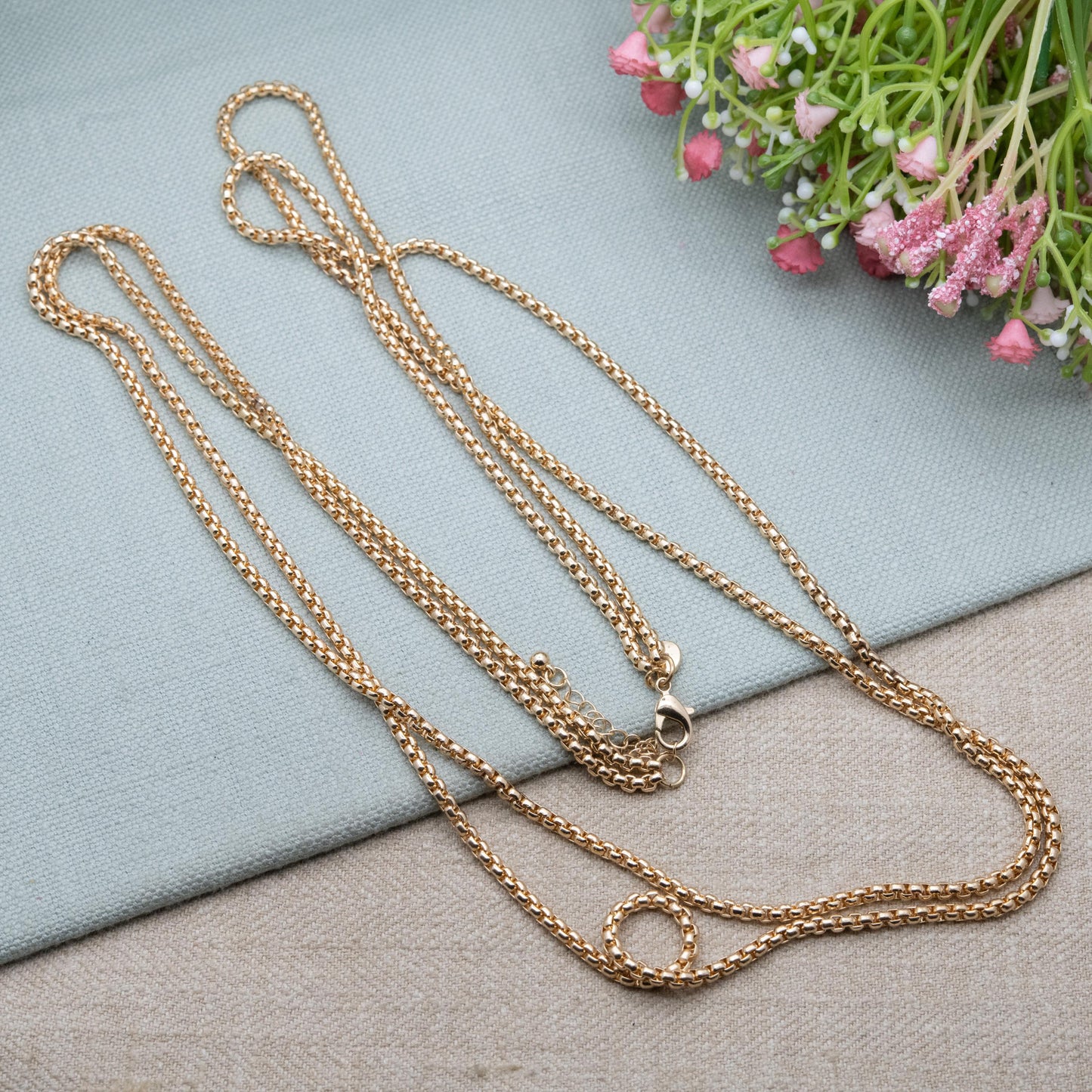 Vintage Danbury Mint Gold Tone Chain Necklace - Long Double Strand | 36"