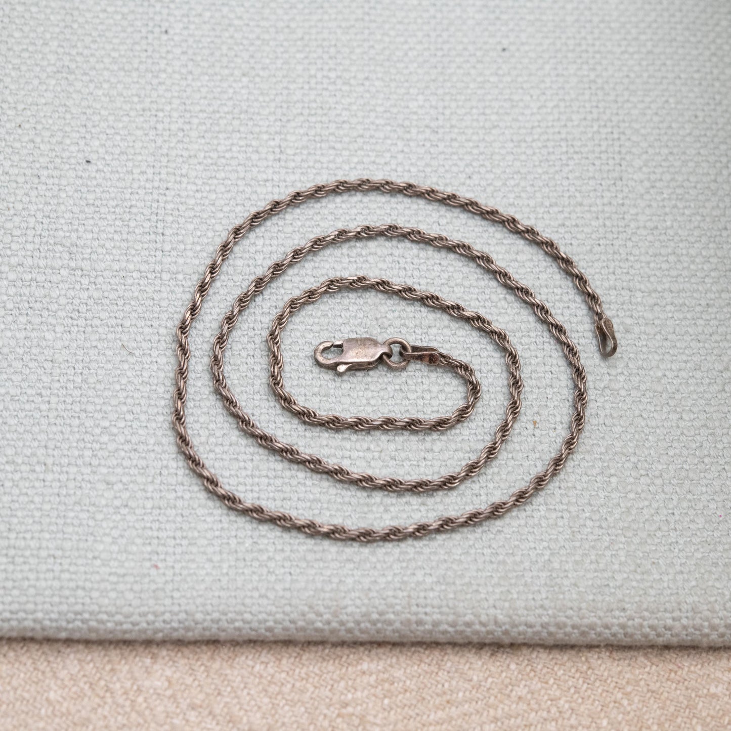 Sterling Silver Rope Twist Chain Necklace - Short Quality Silver Necklace | Unisex Necklace Gift | 16"