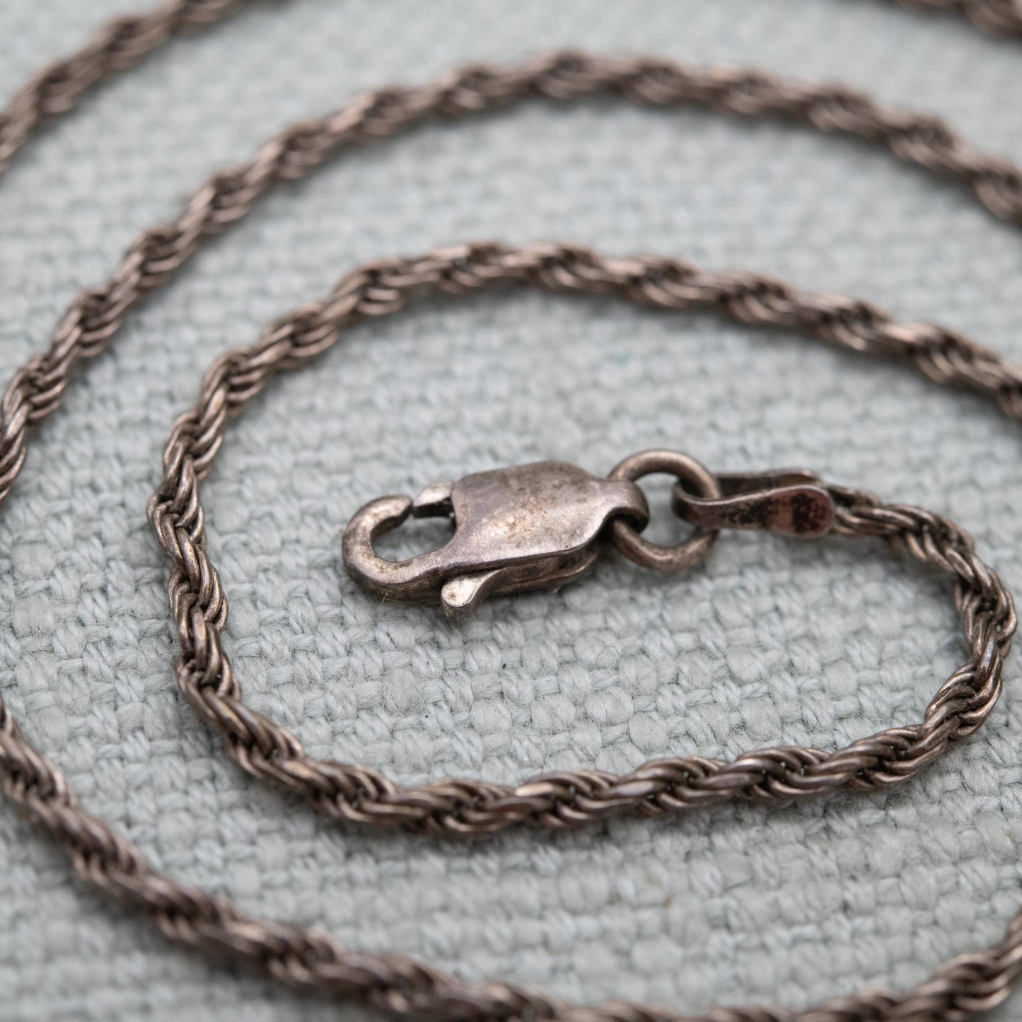 Sterling Silver Rope Twist Chain Necklace - Short Quality Silver Necklace | Unisex Necklace Gift | 16"