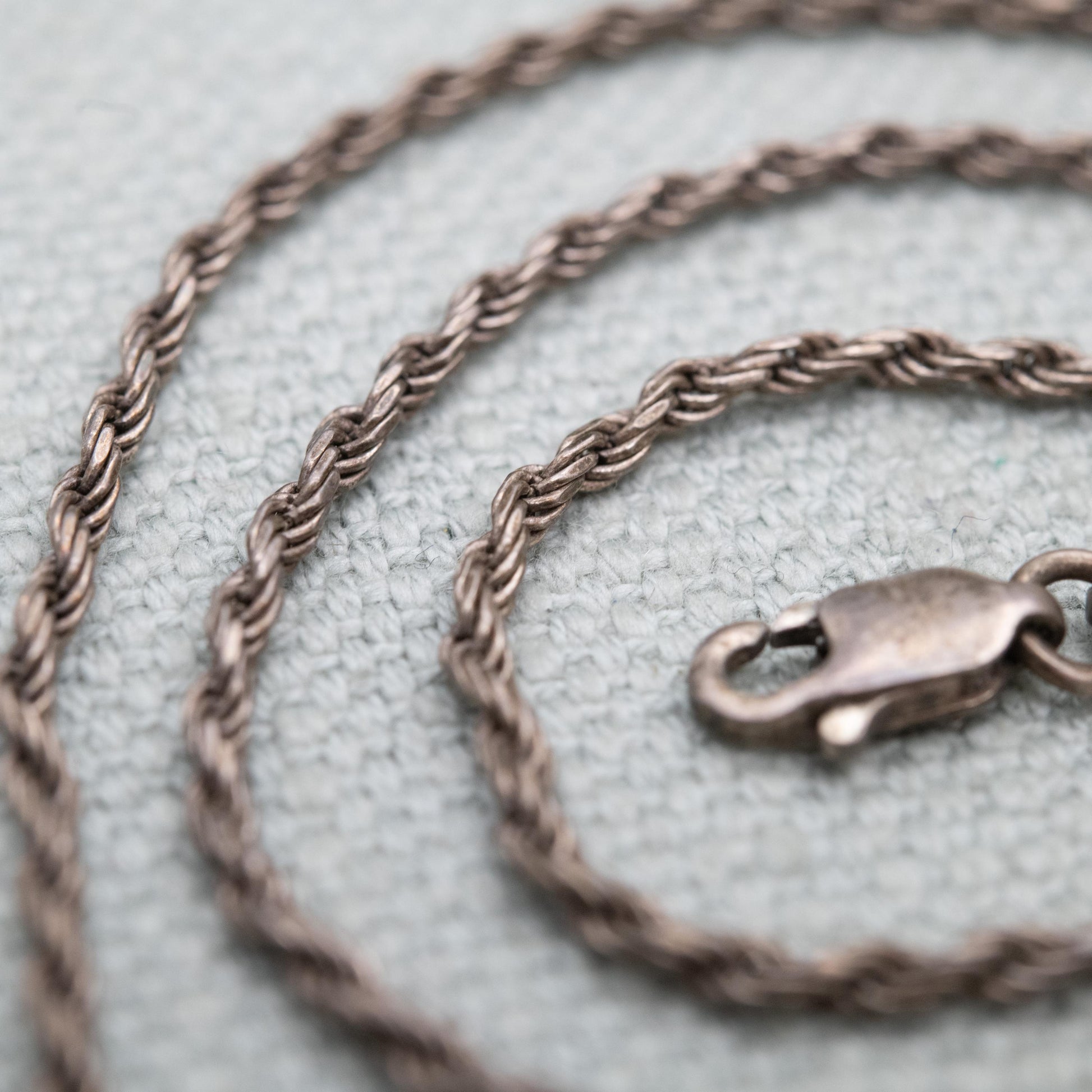 Sterling Silver Rope Twist Chain Necklace - Short Quality Silver Necklace | Unisex Necklace Gift | 16"