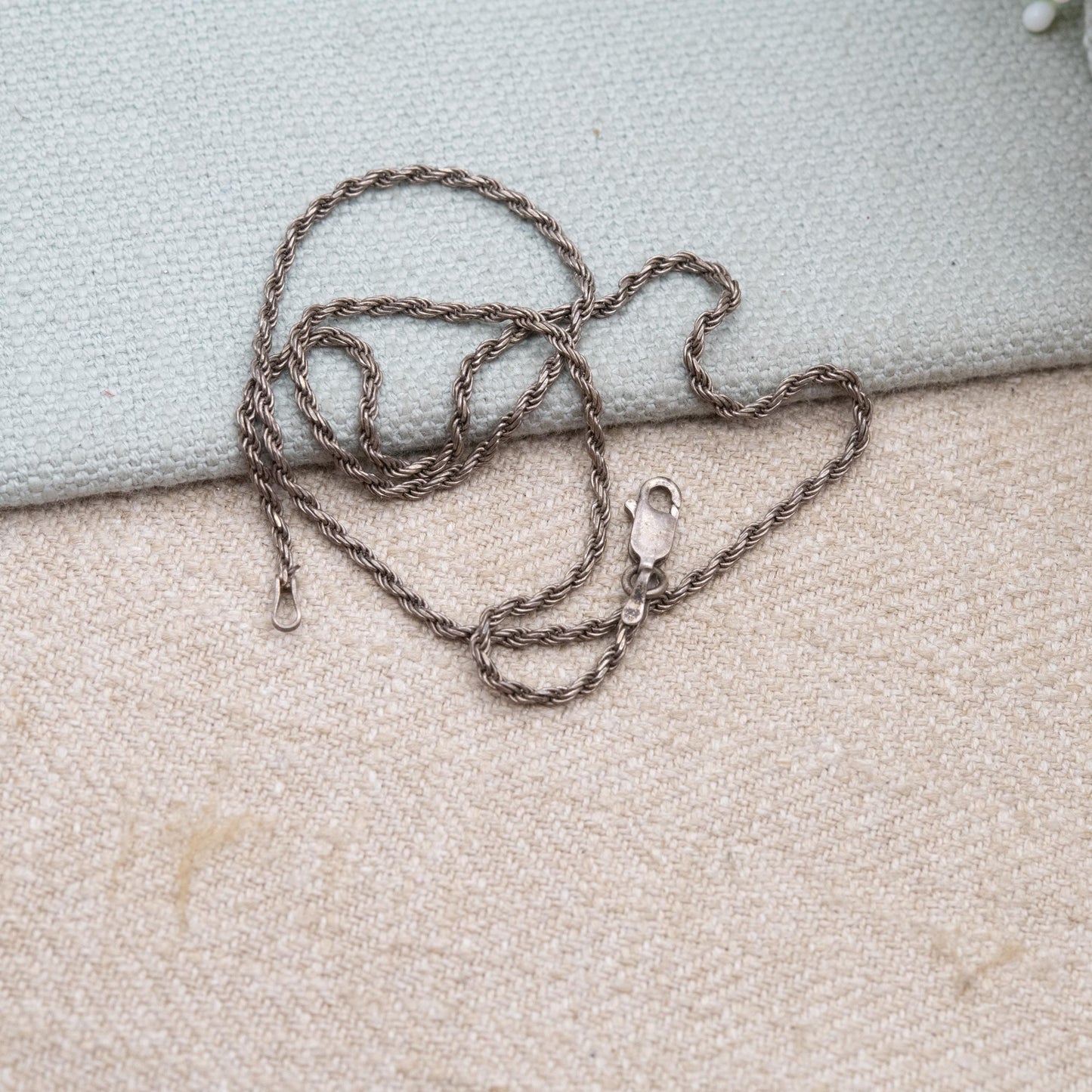 Sterling Silver Rope Twist Chain Necklace - Short Quality Silver Necklace | Unisex Necklace Gift | 16"