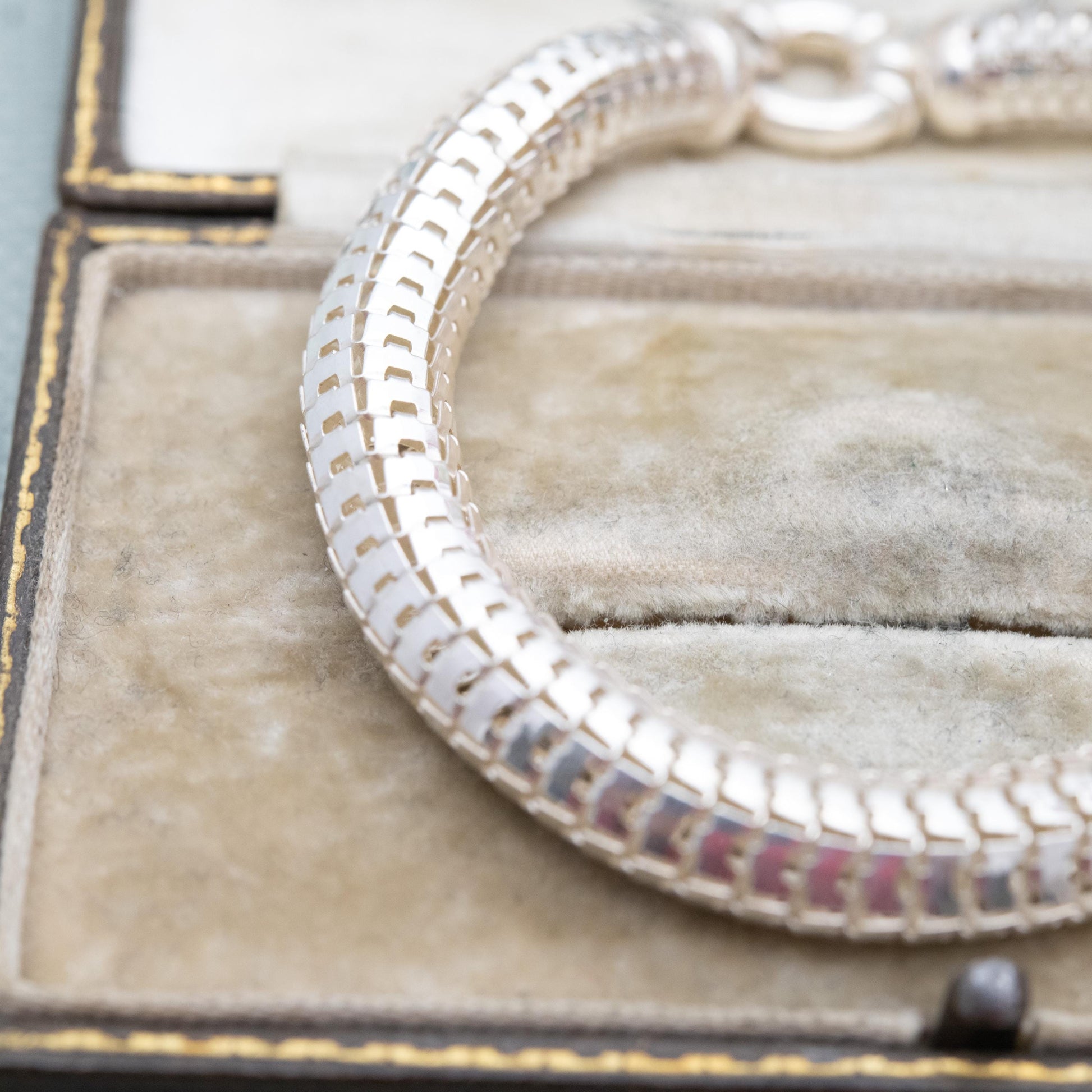 Chunky Sterling Silver Snake Link Chain Bracelet - Unisex Gift