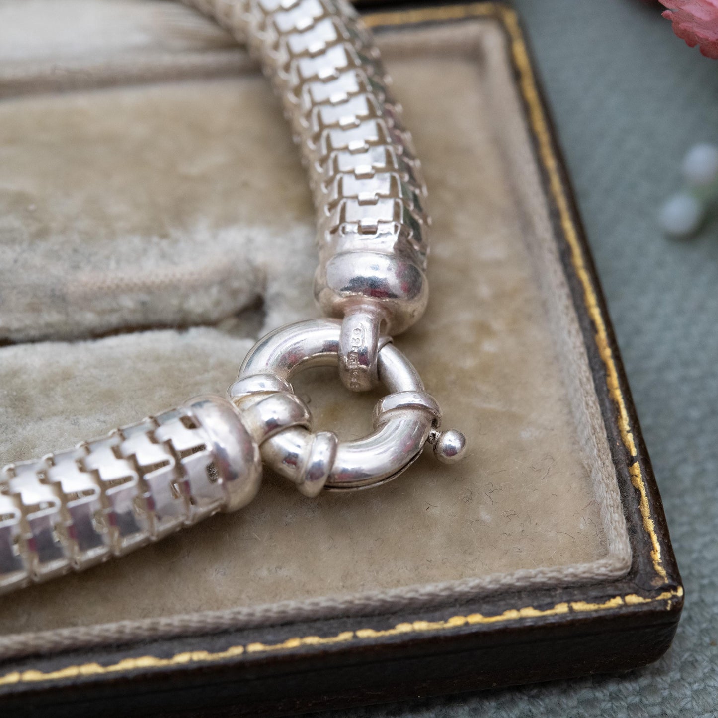 Chunky Sterling Silver Snake Link Chain Bracelet - Unisex Gift