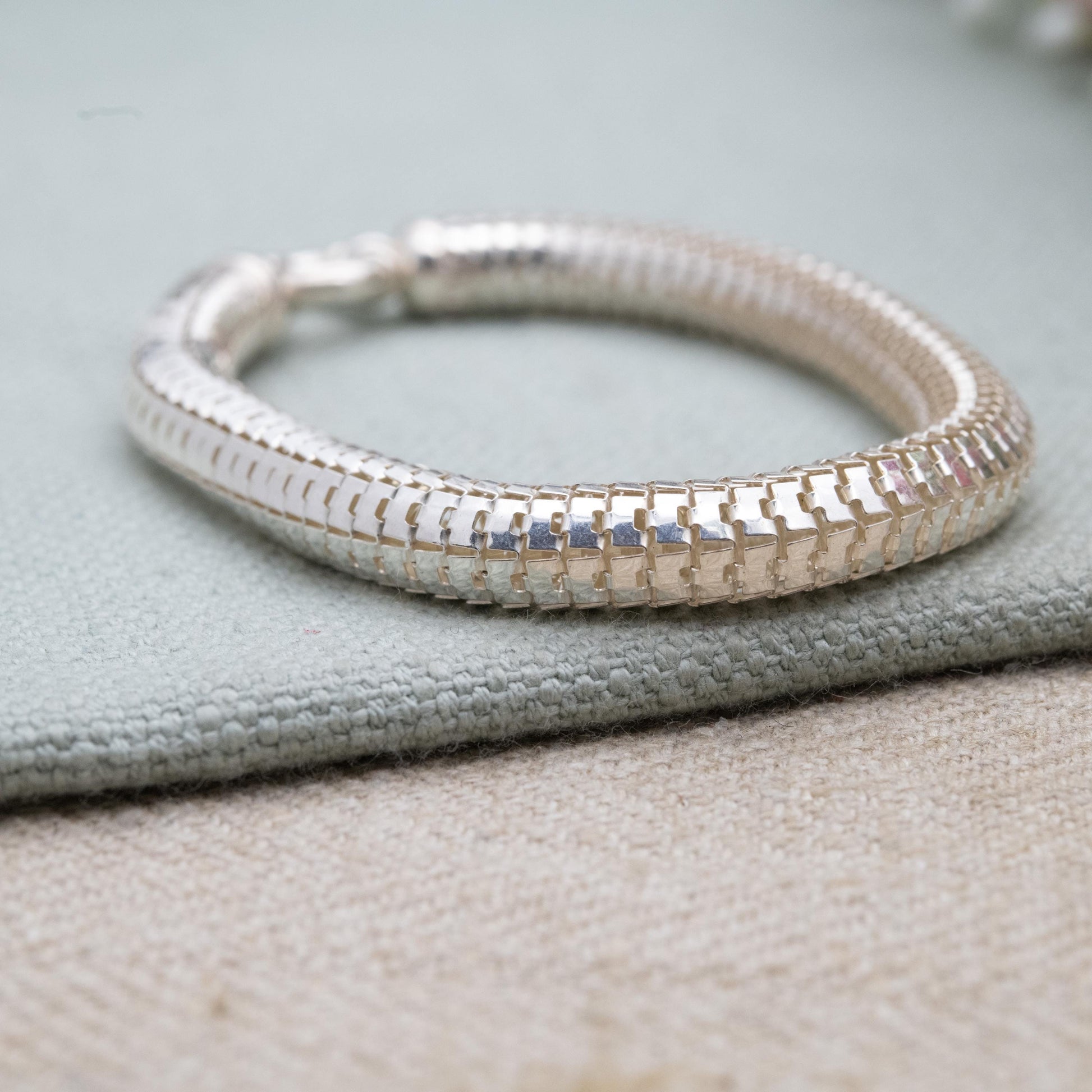 Chunky Sterling Silver Snake Link Chain Bracelet - Unisex Gift