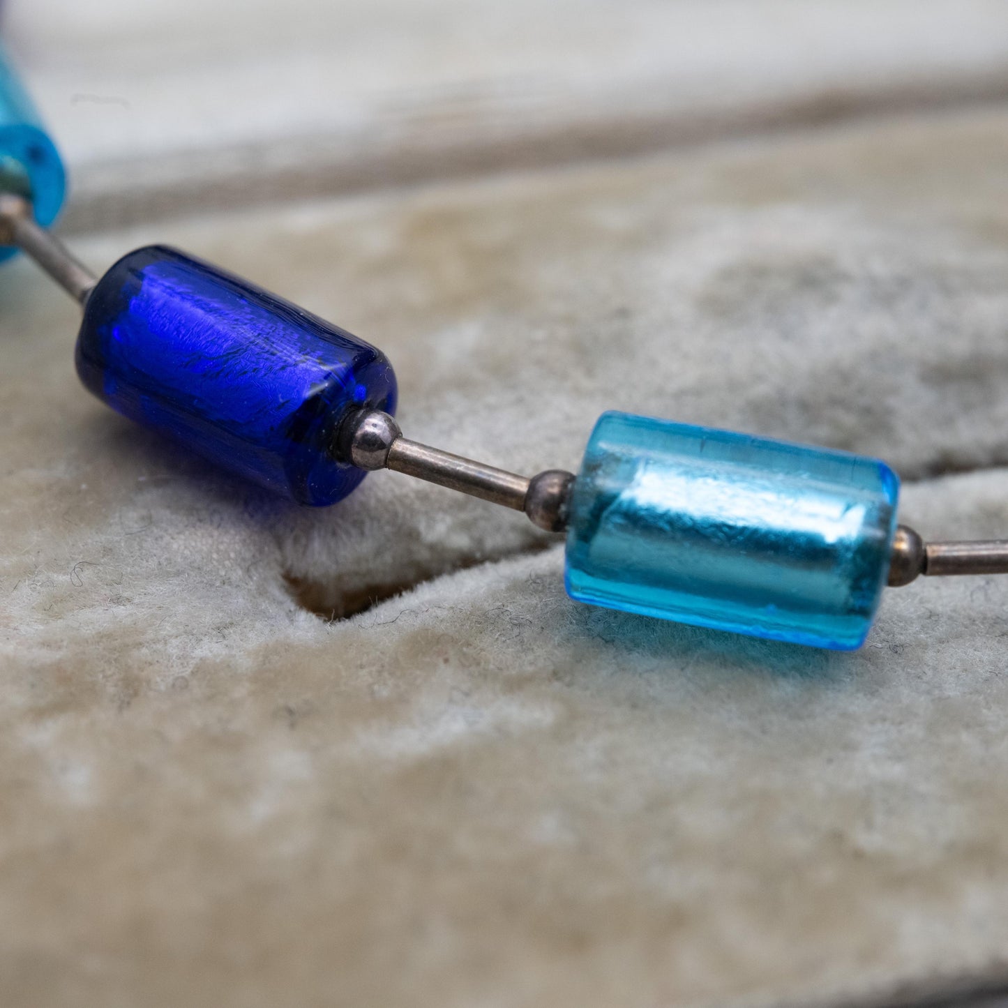 Blue Foiled Glass Bracelet - Small Blue Bracelet | Gift for Him | Gift for Her
