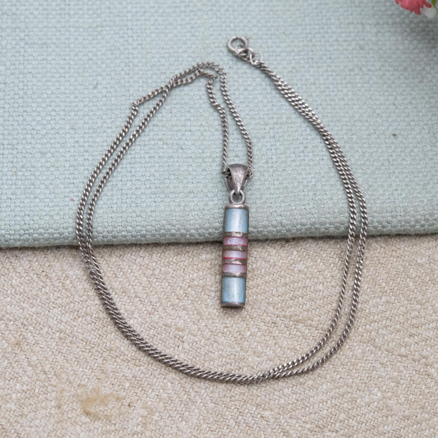 Sterling Silver Mother of Pearl Pendant - Pretty Minimalist Silver Necklace | Gift for Her