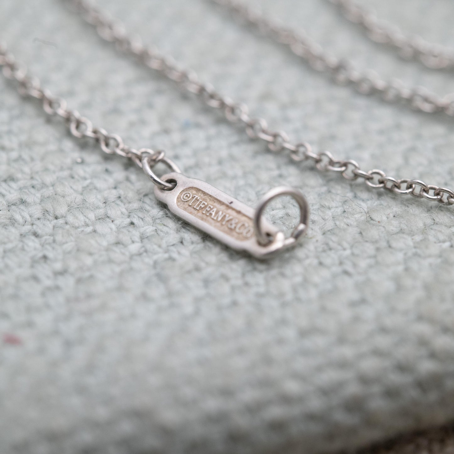 Tiffany & Co Sterling Silver Chain Necklace 16" - Genuine Signed Designer Jewellery Trace Chain for Pendant