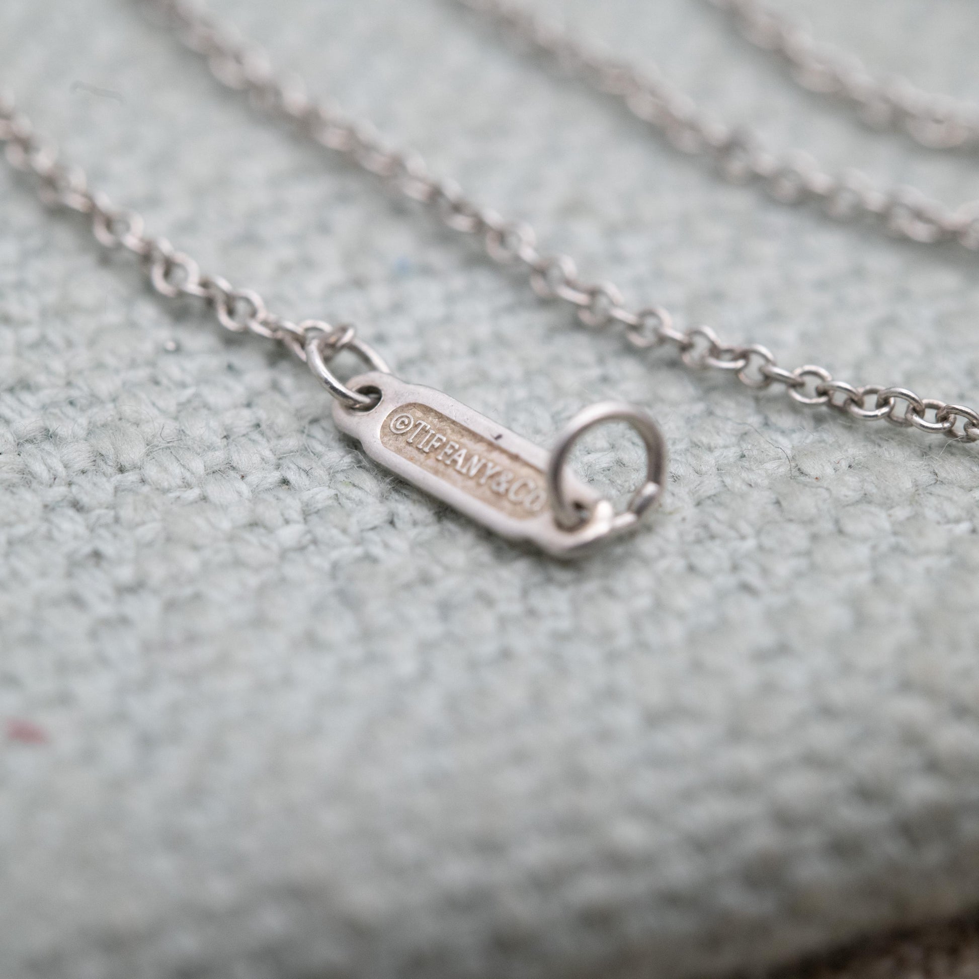 Tiffany & Co Sterling Silver Chain Necklace 16" - Genuine Signed Designer Jewellery Trace Chain for Pendant