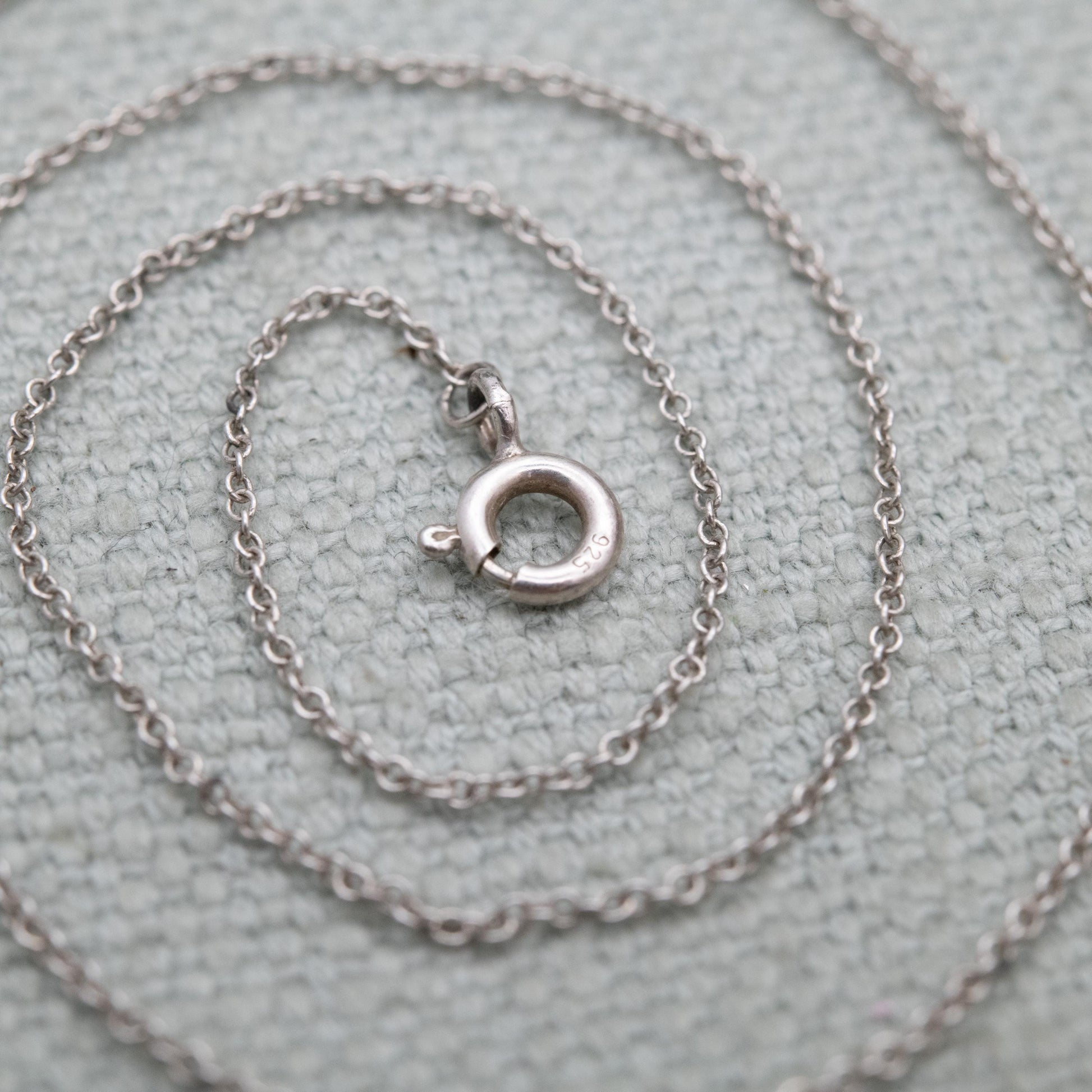 Tiffany & Co Sterling Silver Chain Necklace 16" - Genuine Signed Designer Jewellery Trace Chain for Pendant