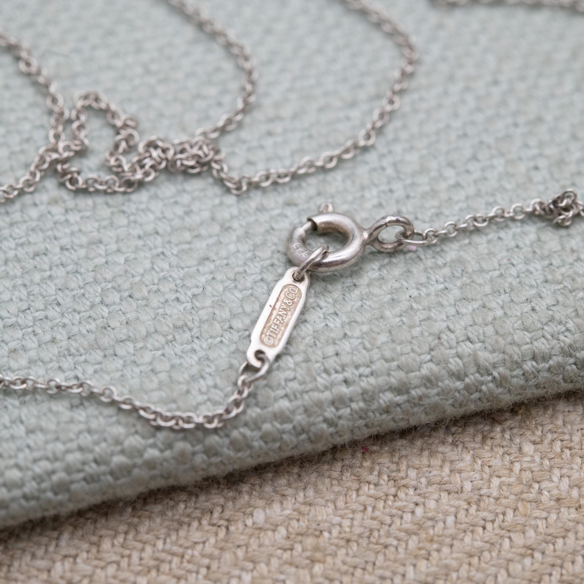 Tiffany & Co Sterling Silver Chain Necklace 16" - Genuine Signed Designer Jewellery Trace Chain for Pendant