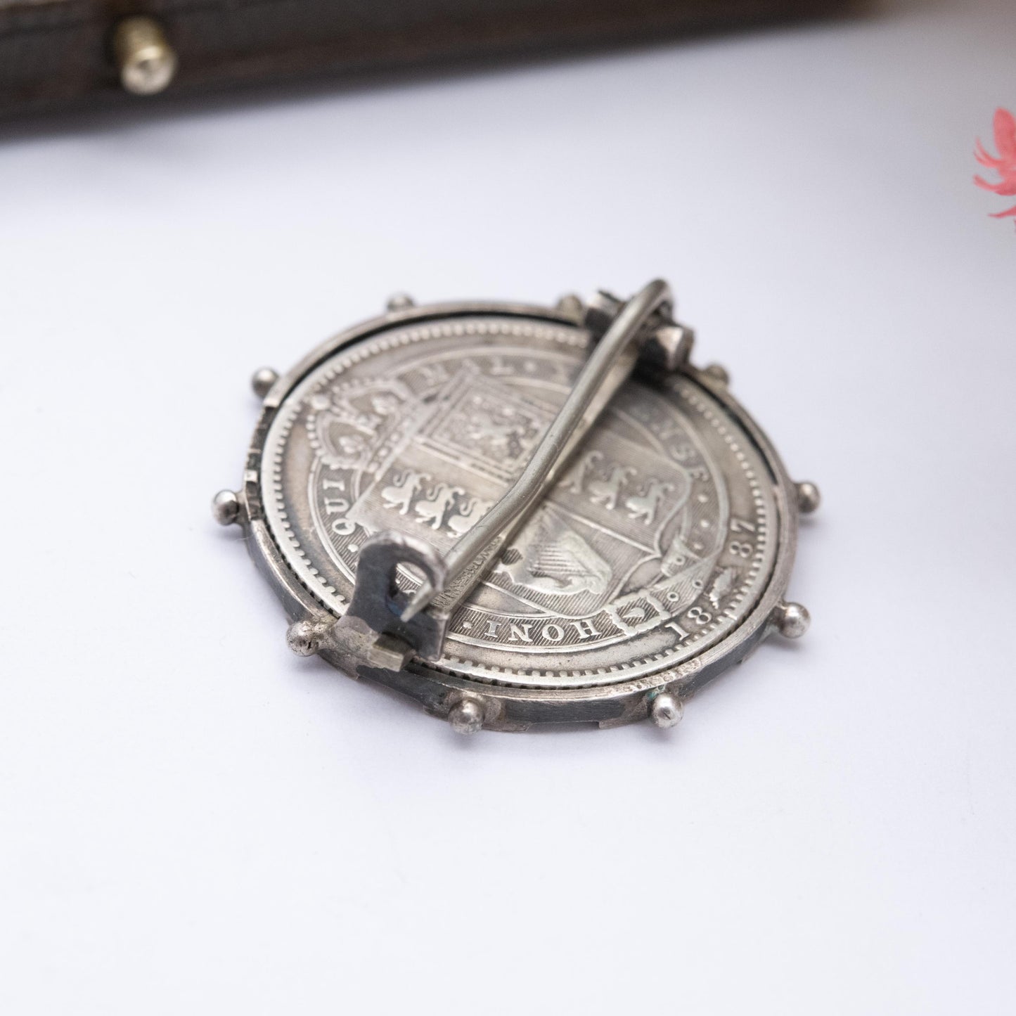 Antique Queen Victoria 1887 Shilling Coin Brooch Sterling Silver - Jubilee Head | Collectable Coin Jewellery