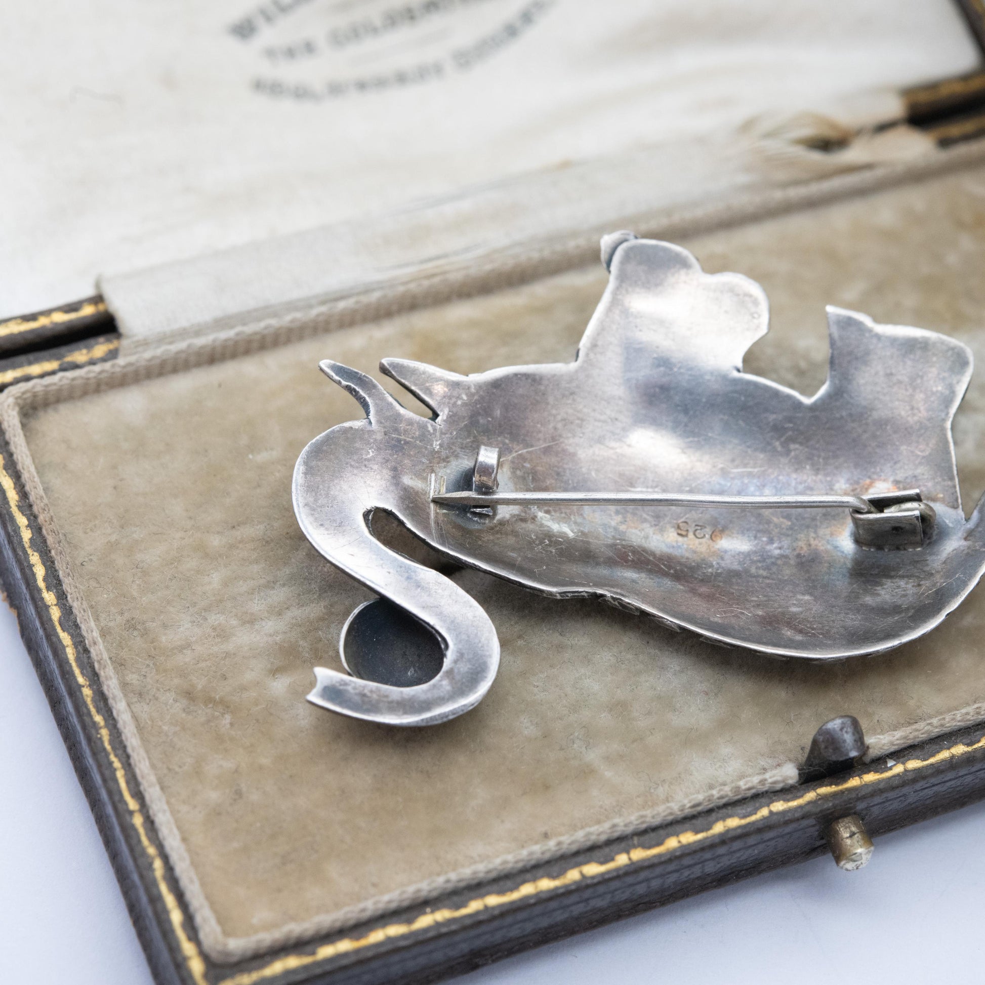Vintage Mexican Sterling Silver Elephant Brooch - Geometric and Rope Twist Design | Gift for Animal Lover