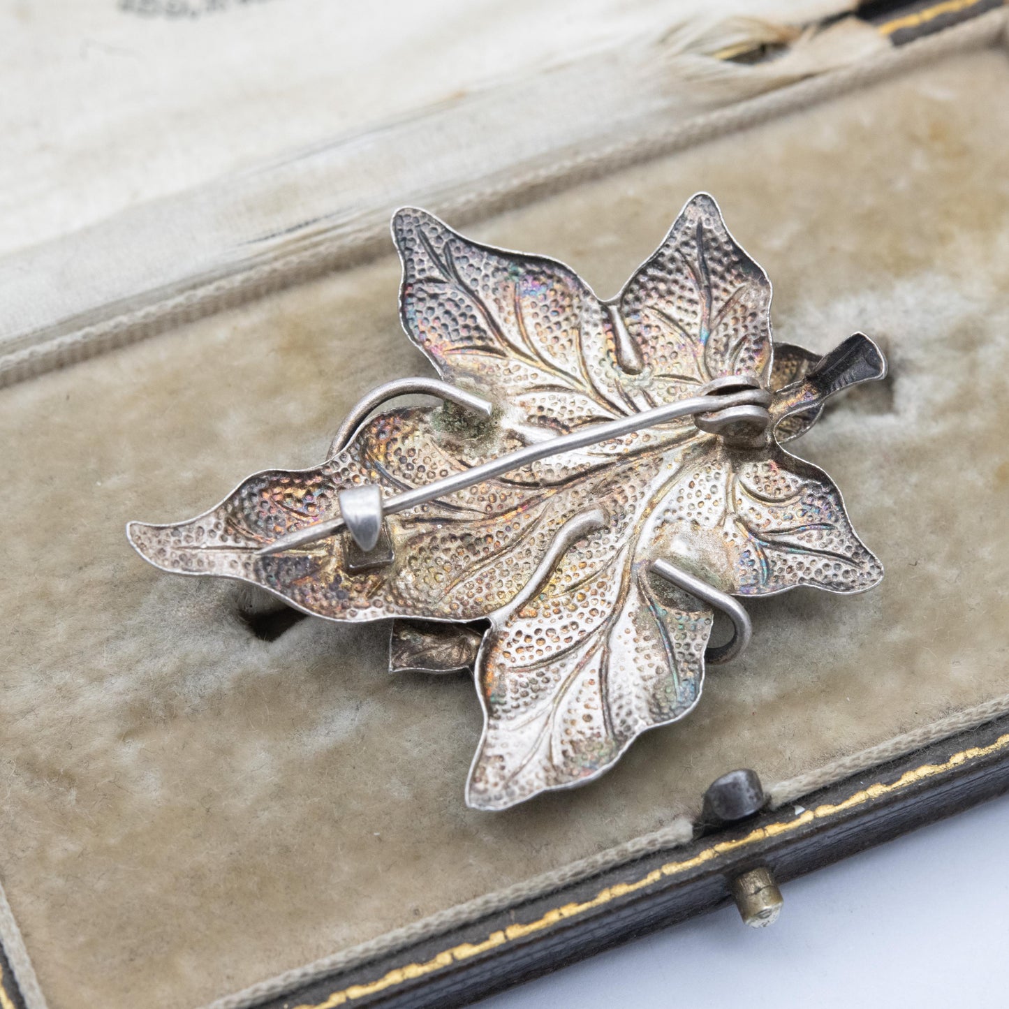 Vintage Sterling Silver Flower and Leaf Brooch - Mid-Century Floral Jewellery | Nature Lover | Gift for Her