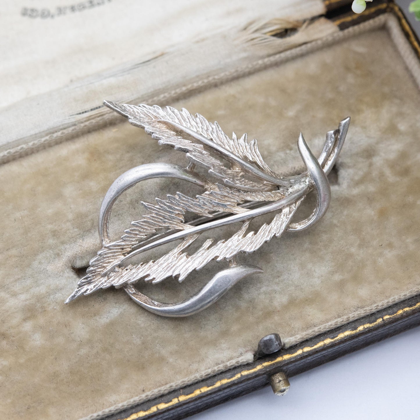 Vintage Sterling Silver Leaf Brooch - Mid-Century Floral Jewellery | Gift for Nature Lover