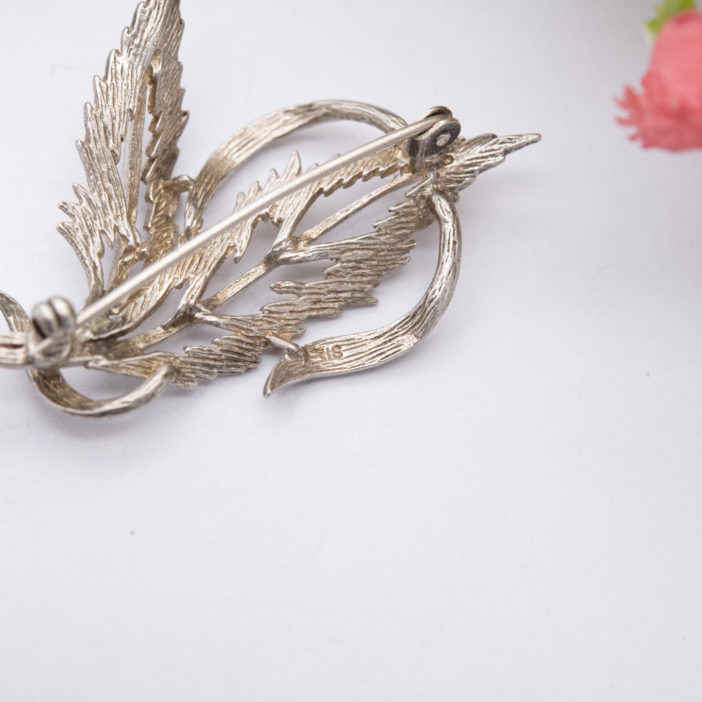 Vintage Sterling Silver Leaf Brooch - Mid-Century Floral Jewellery | Gift for Nature Lover