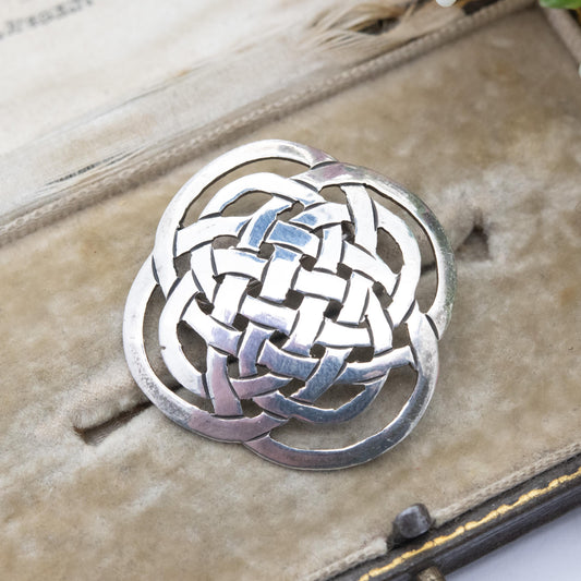 Sterling Silver Celtic Knot Brooch - Solid Silver Celtic Jewellery | Knotted | Unisex Gift