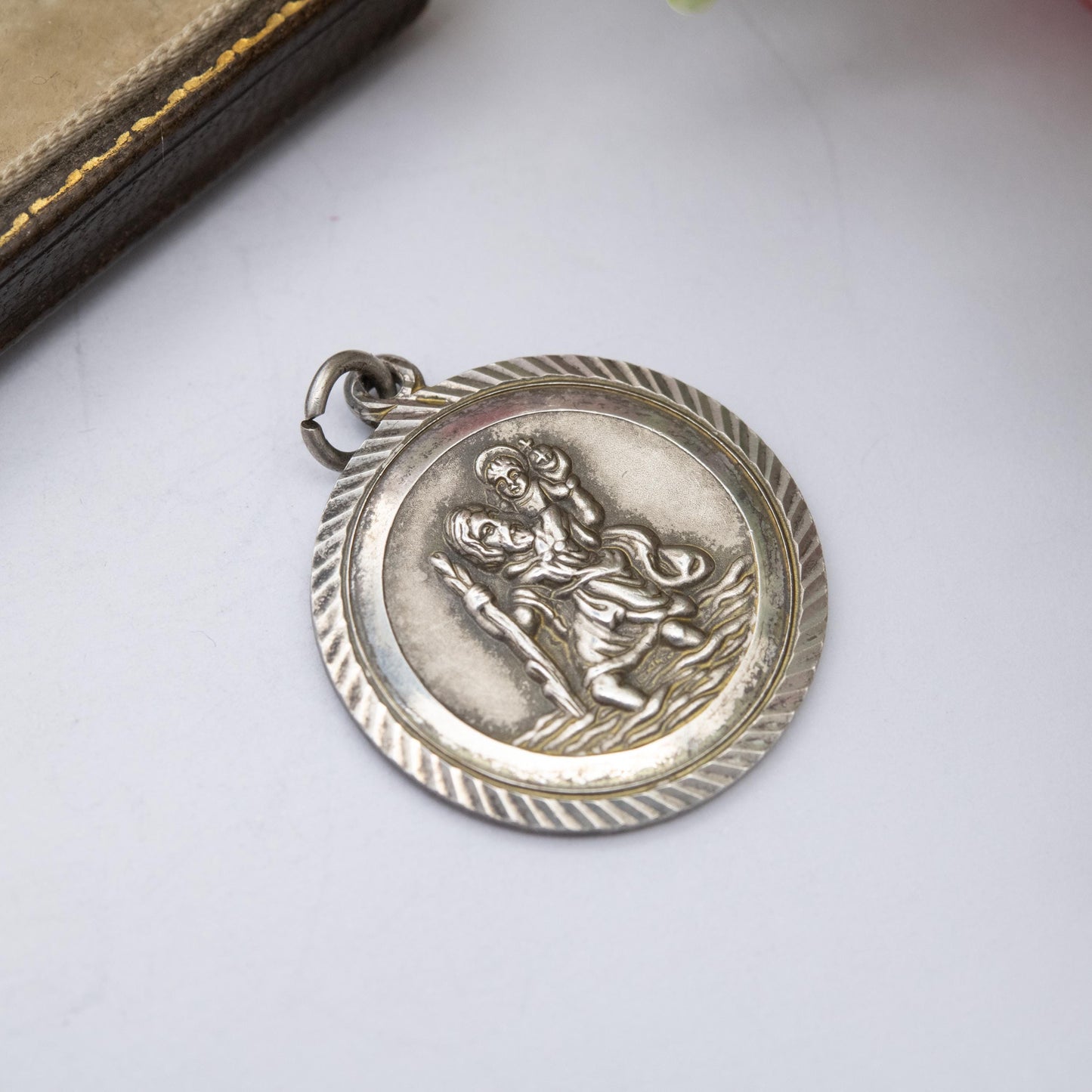 Vintage Georg Jensen Sterling Silver St. Christopher Pendant - Saint of Travelling