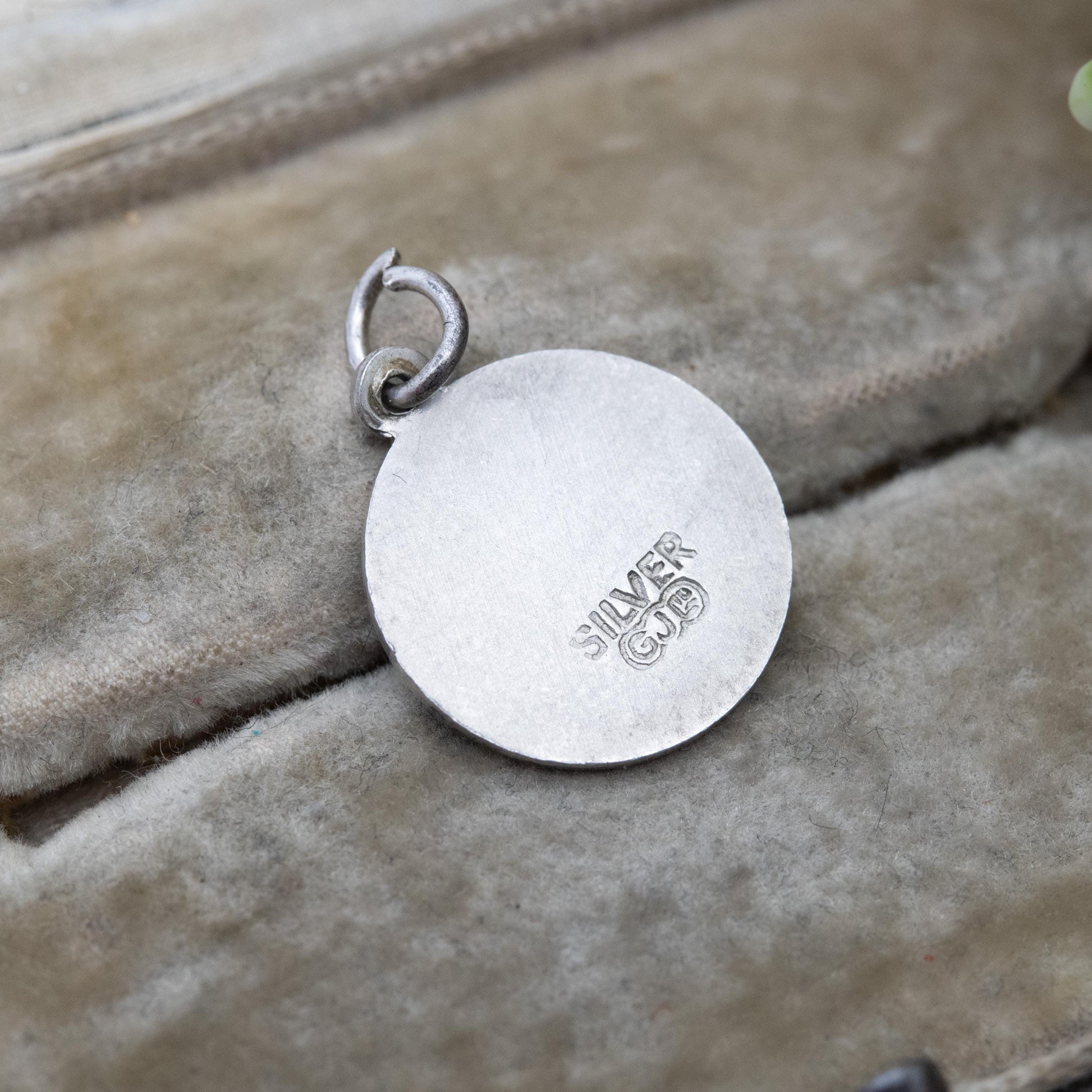 Vintage Georg Jensen Sterling Silver St. Christopher Pendant - Saint of Travelling | Geometric Border