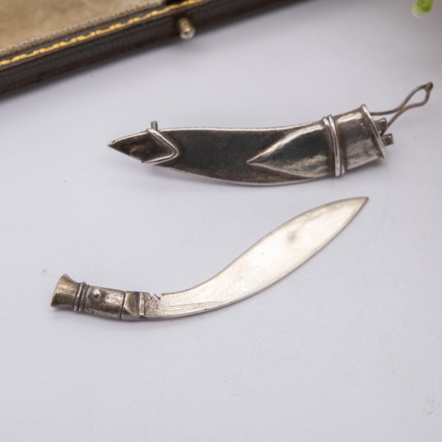 Vintage Silver Gurkha Khukuri Brooch - Nepalese Traditional Knife | British Armed Forces Tie Pin