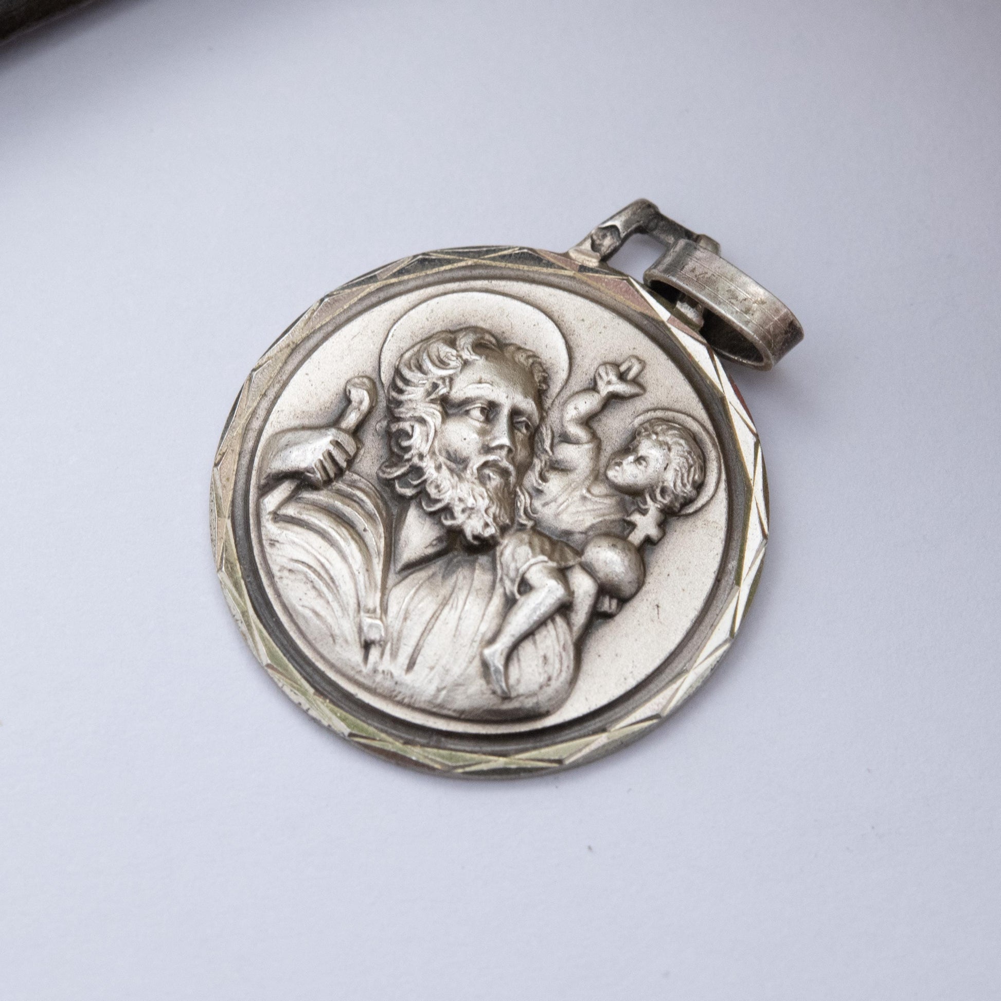 Vintage Silver St. Christopher Pendant - Quality Embossed Relief | Saint of Travelling