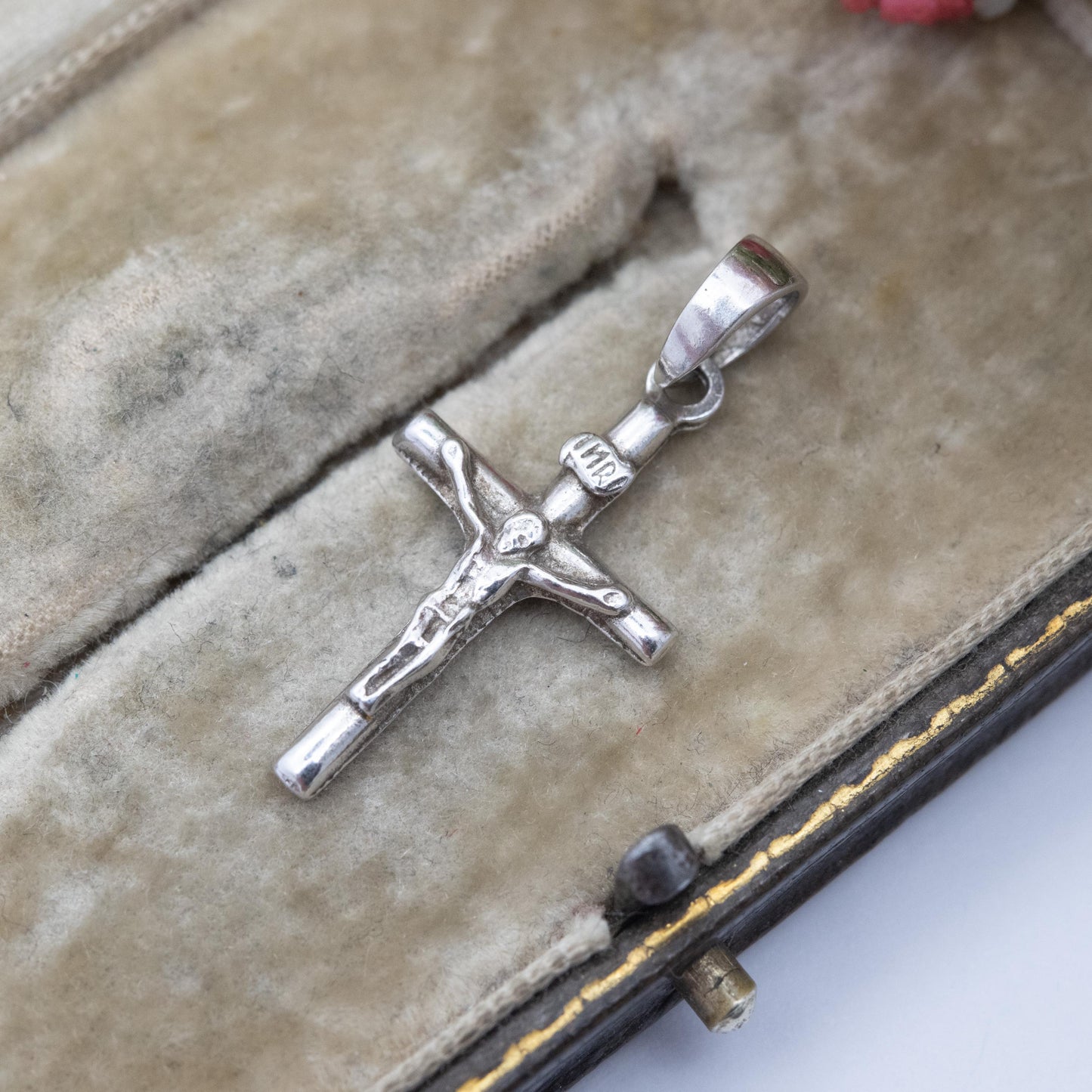 Vintage Sterling Silver Crucifix Pendant Charm INRI P & R Bushell - Religious Catholic Jewellery | Gift for Pendant Necklace