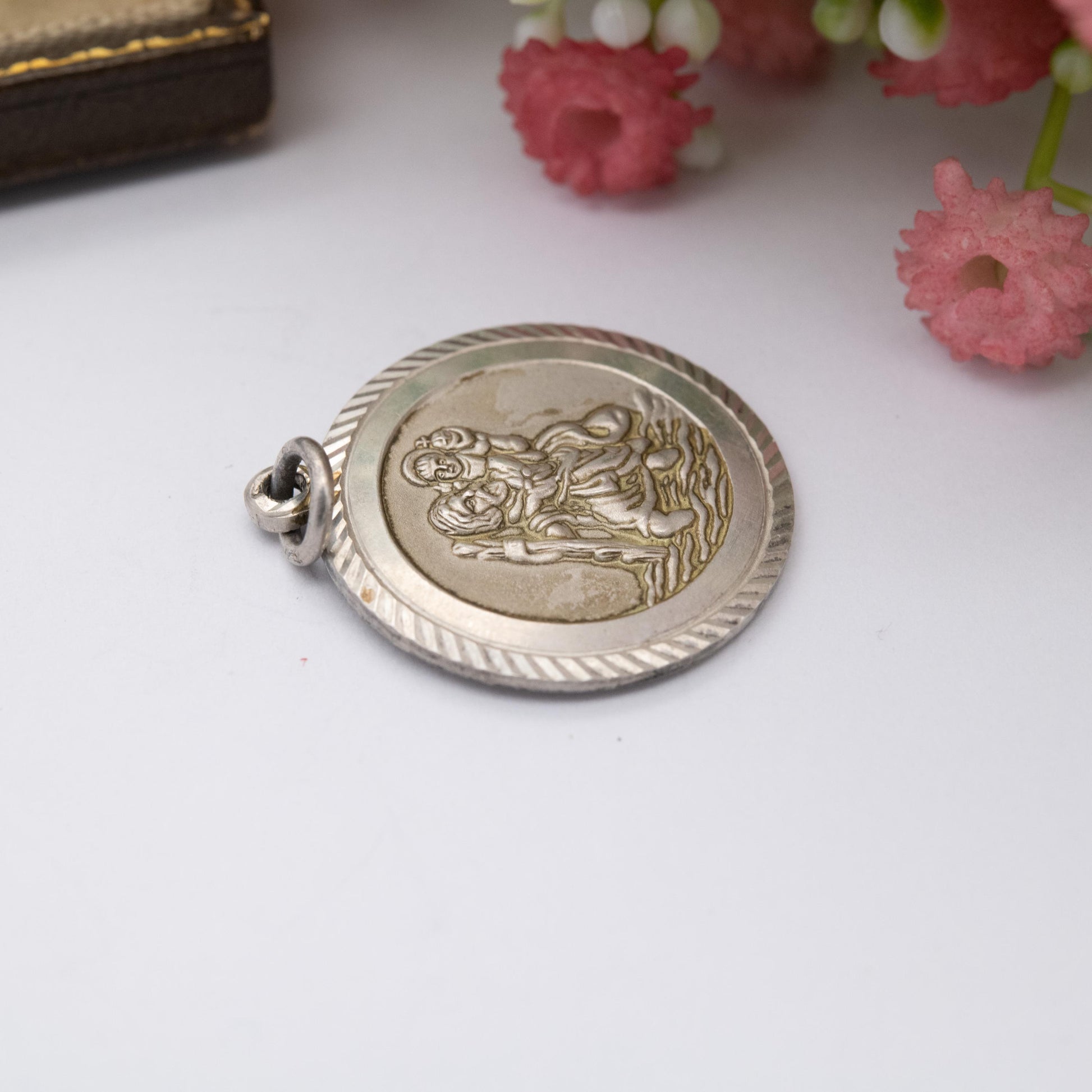 Vintage Georg Jensen Sterling Silver St. Christopher Pendant - Saint of Travelling | Textured Raised Relief
