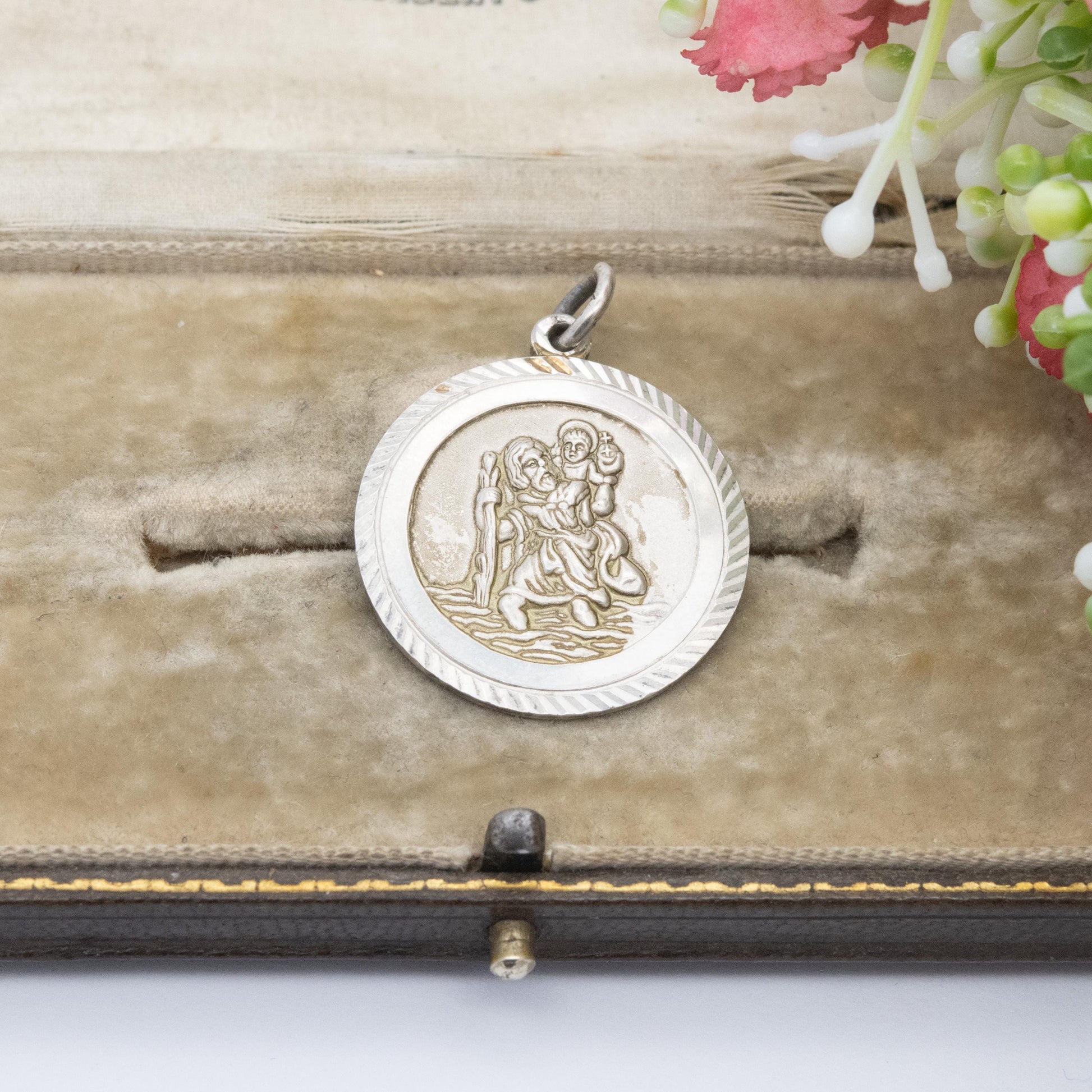 Vintage Georg Jensen Sterling Silver St. Christopher Pendant - Saint of Travelling | Textured Raised Relief